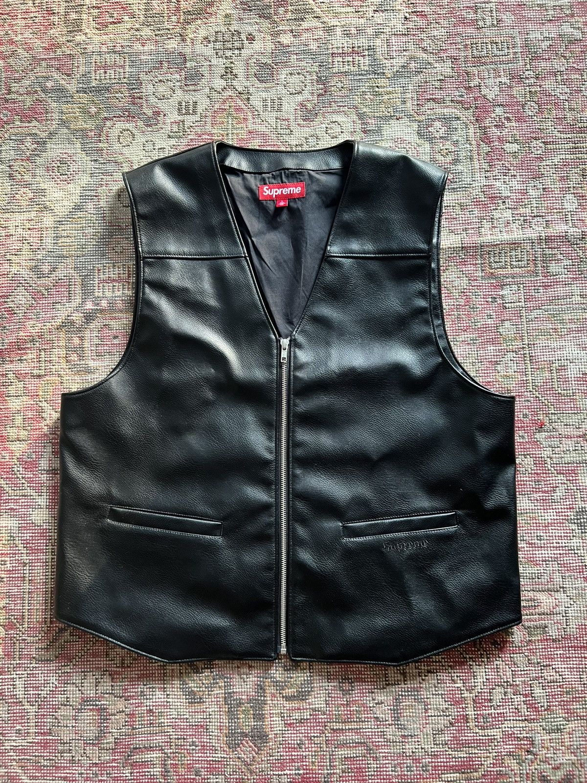 Supreme SUPREME/TOY MACHINE FAUX LEATHER VEST | Grailed