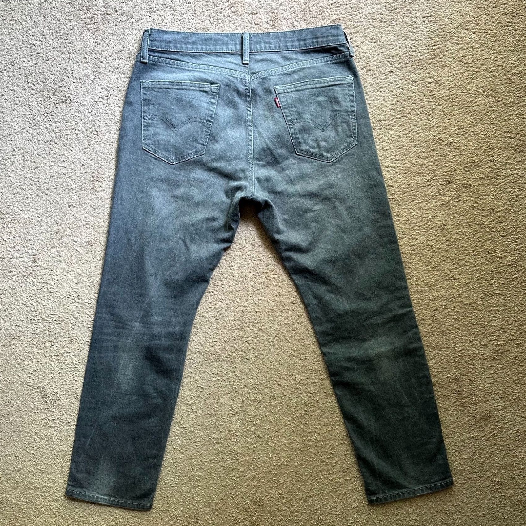 Levi's Levi's Jeans Mens 34x31 Slim Straight Mid Rise Grey Light Wash Denim Size US 34 / EU 50 - 3 Thumbnail