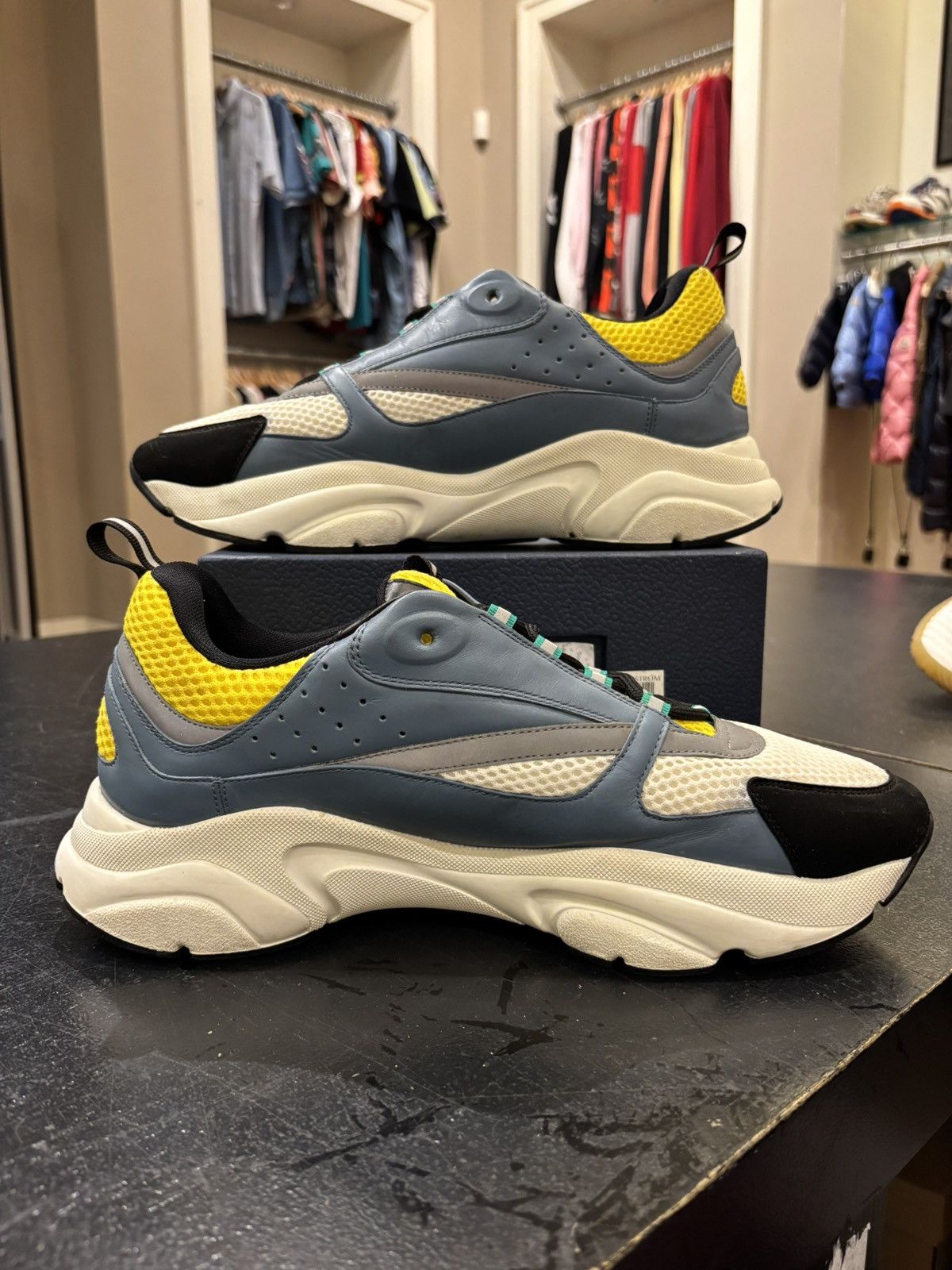 Dior Dior b22 blue yellow sneakers Size US 13 / EU 46 - 6 Thumbnail