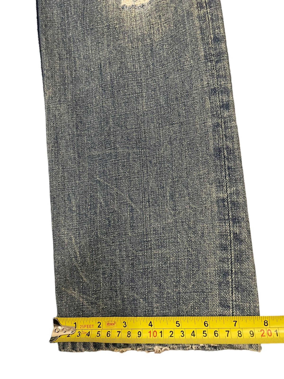 If Six Was Nine Vintage Japan Brand Blue Wash Distress Sashiko Style Jeans Size US 31 - 14 Thumbnail