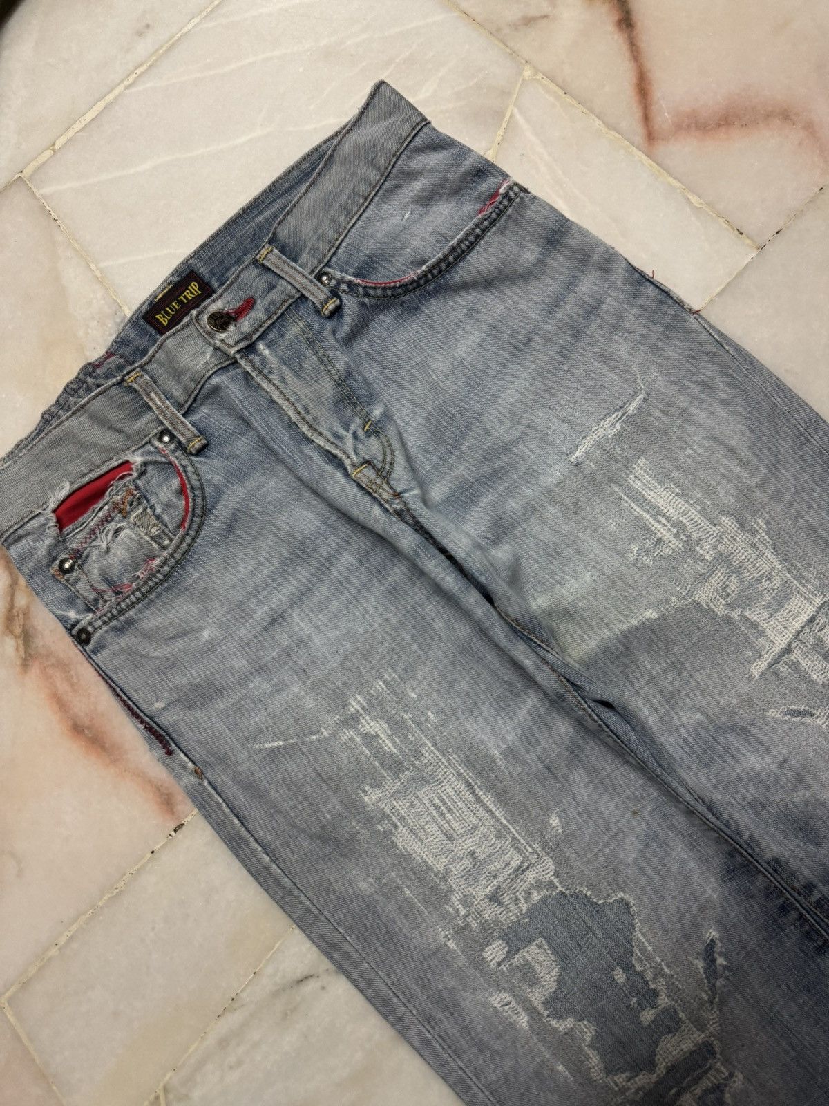 Edwin INSANE SASHIKO BORO 90s EDWIN JEANS Size US 29 - 4 Thumbnail
