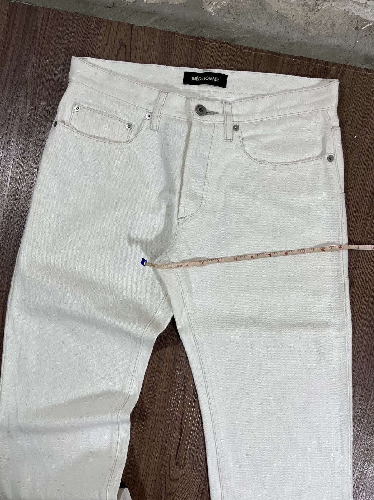 Yohji Yamamoto INED HOMME White Straight Denim Pants Made In Japan Size US 31 - 15 Thumbnail