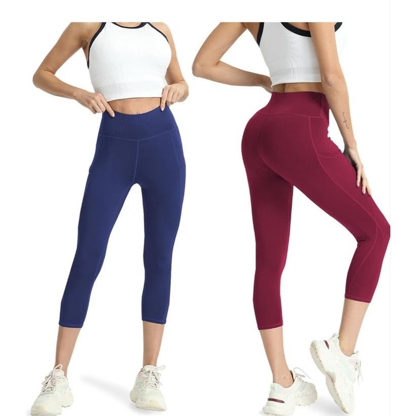 The Unbranded Brand 2XL High Waisted Yoga Leggings 4 Pack - Tummy ControlPockets Size 42" / US 20 - 2 Thumbnail