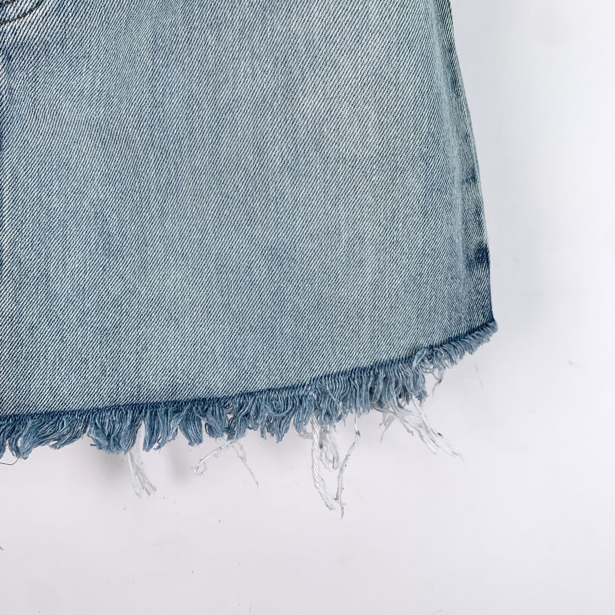 Miu Miu Miu Miu Blue Denim Skirt With Frayed Hem & Logo Pocket Size Size 25" / US 0 / IT 36 - 6 Thumbnail