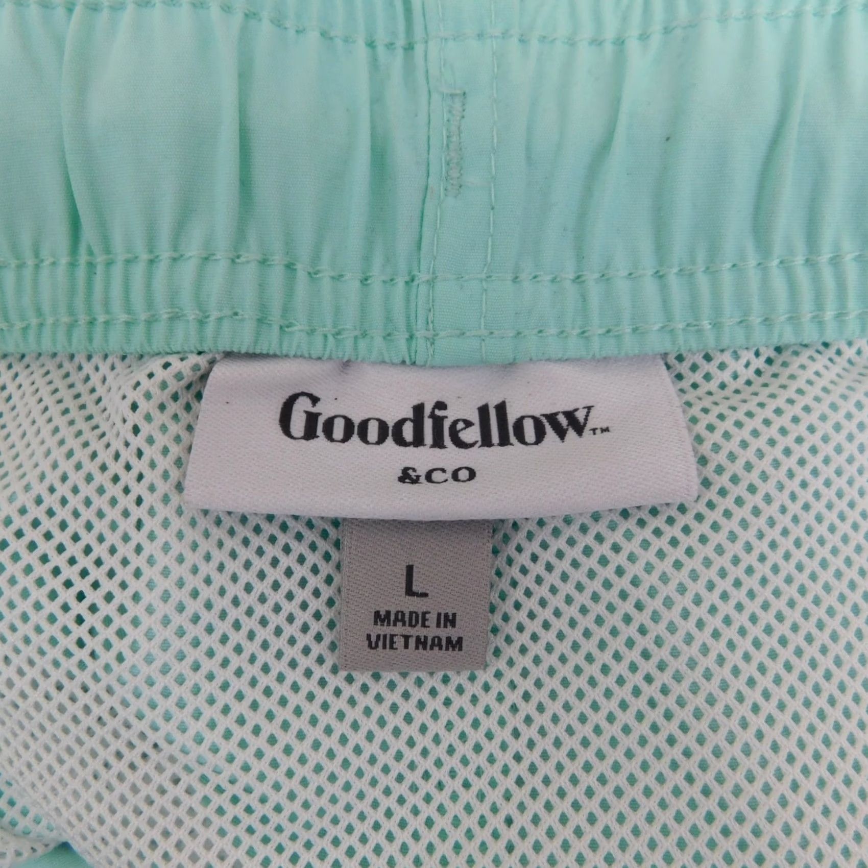 Vintage Goodfellow & Co Swim Trunks Shorts Seafoam Green L Adults Pockets Beach Tropical Mens Size US 33 - 6 Thumbnail