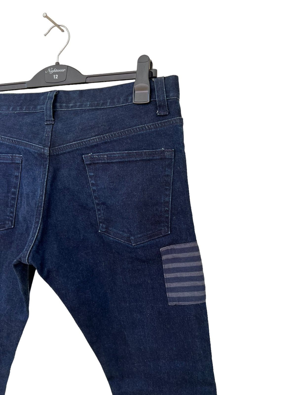 Indigo SPACELORZ Japan Boro Patchwork Indigo Blue Slim Denim Jeans Size US 32 / EU 48 - 16 Thumbnail