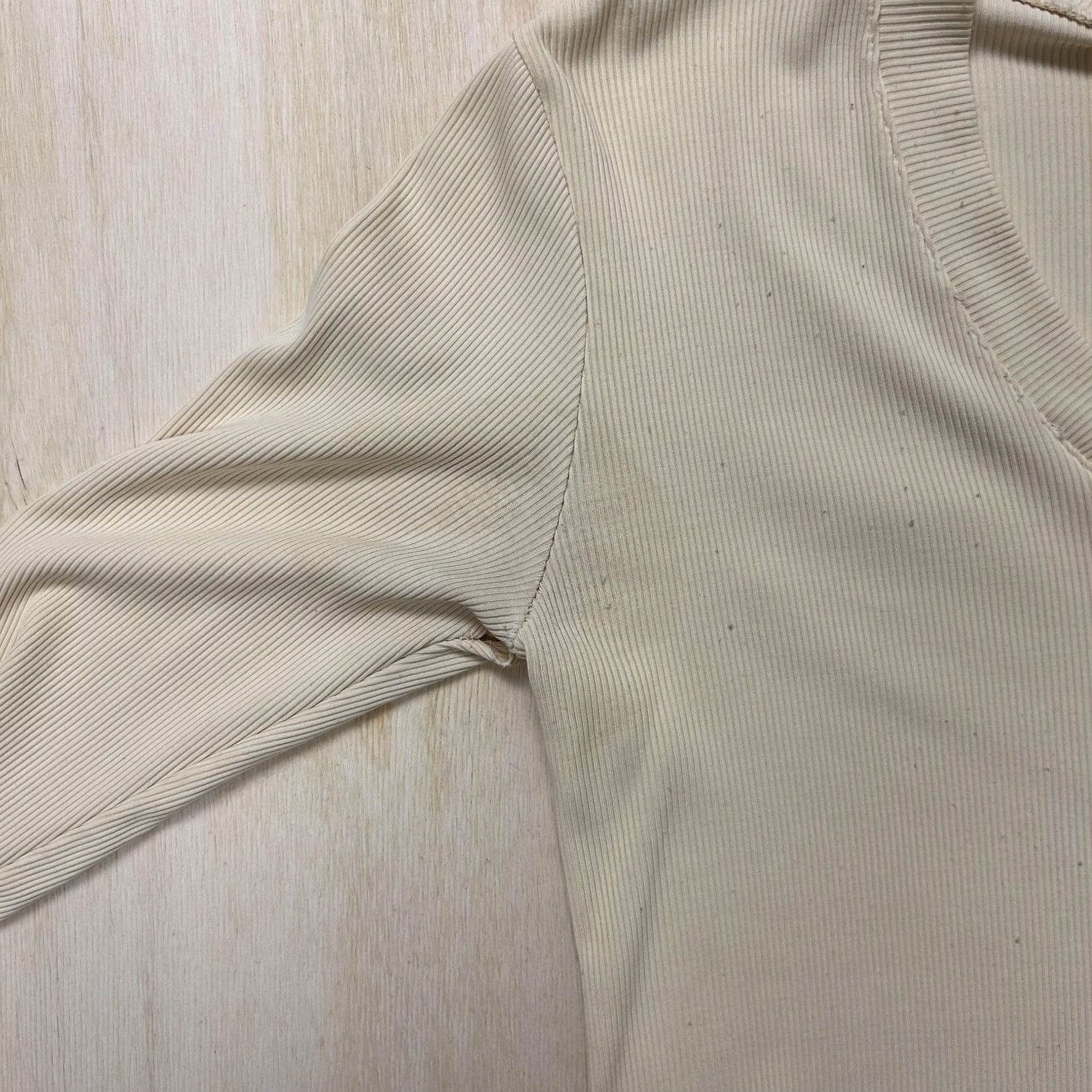 Vintage Vintage Lukly Shirt Women Small Yellow Ribbed V Neck 3/4 Sleeve Stretch Knit Top Size S / US 4 / IT 40 - 4 Thumbnail