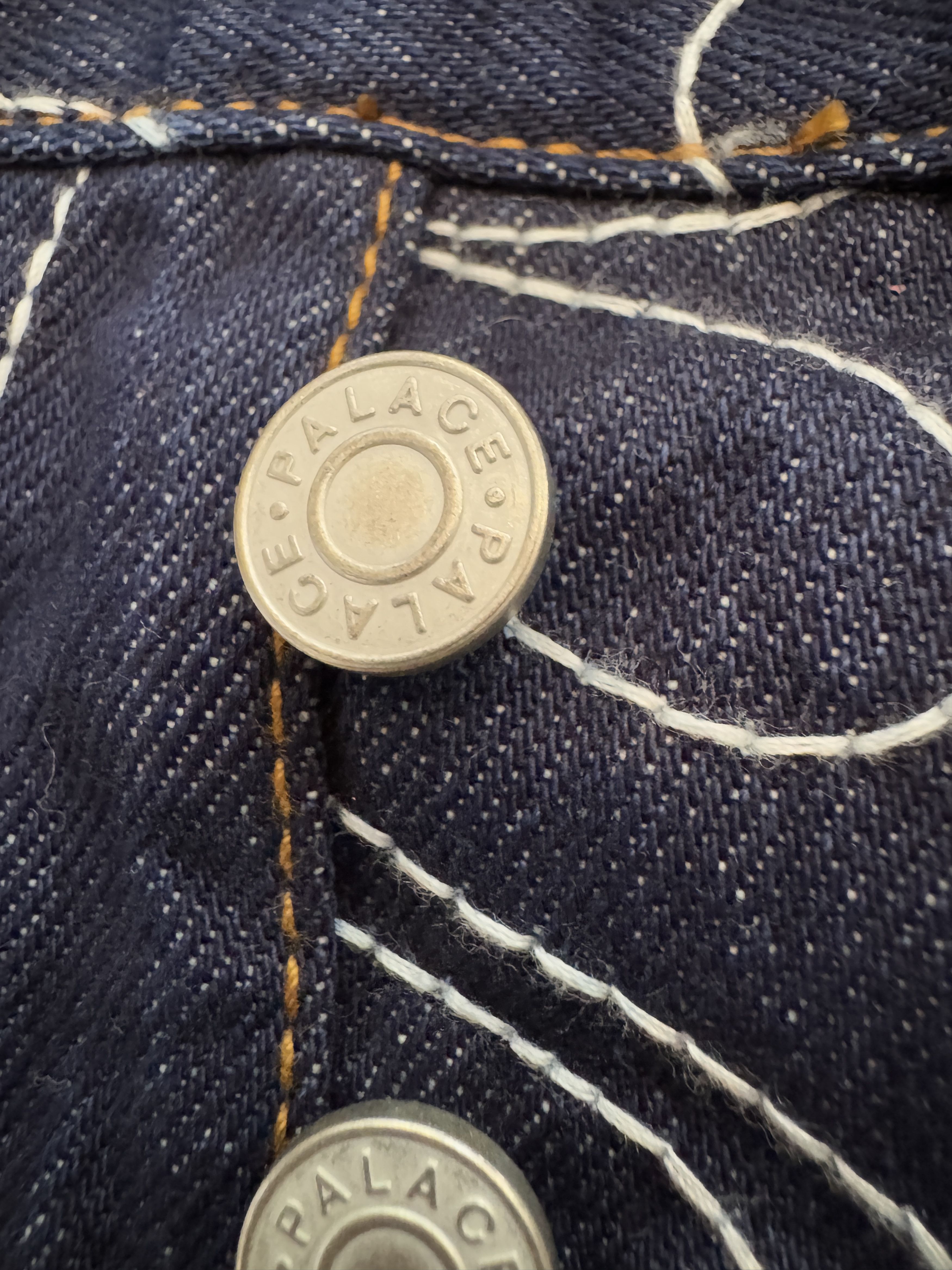 Palace Palace P45 Splat Denim Jeans Embroidered Indigo Size US 34 / EU 50 - 6 Thumbnail