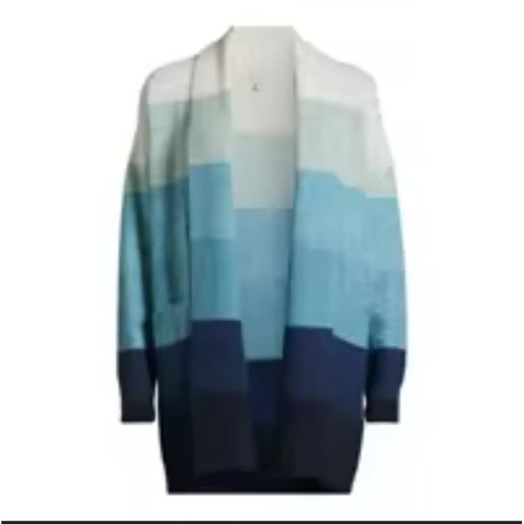 Other Wispr by Brodie Ocean Color Block Cardigan Cotton Silk Duste Size S / US 4 / IT 40 - 2 Thumbnail