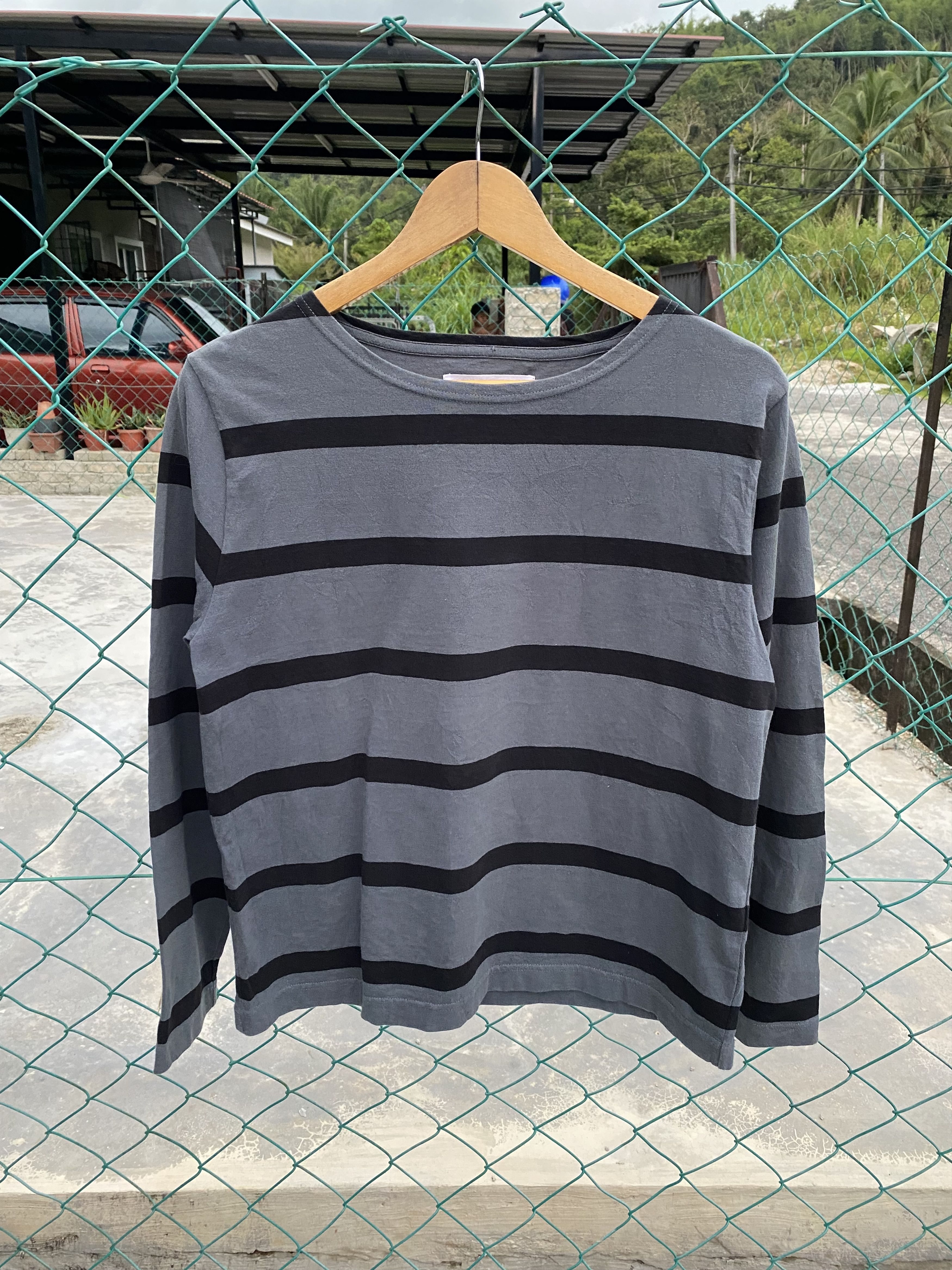 Margaret Howell breton striped short long sleeve tee