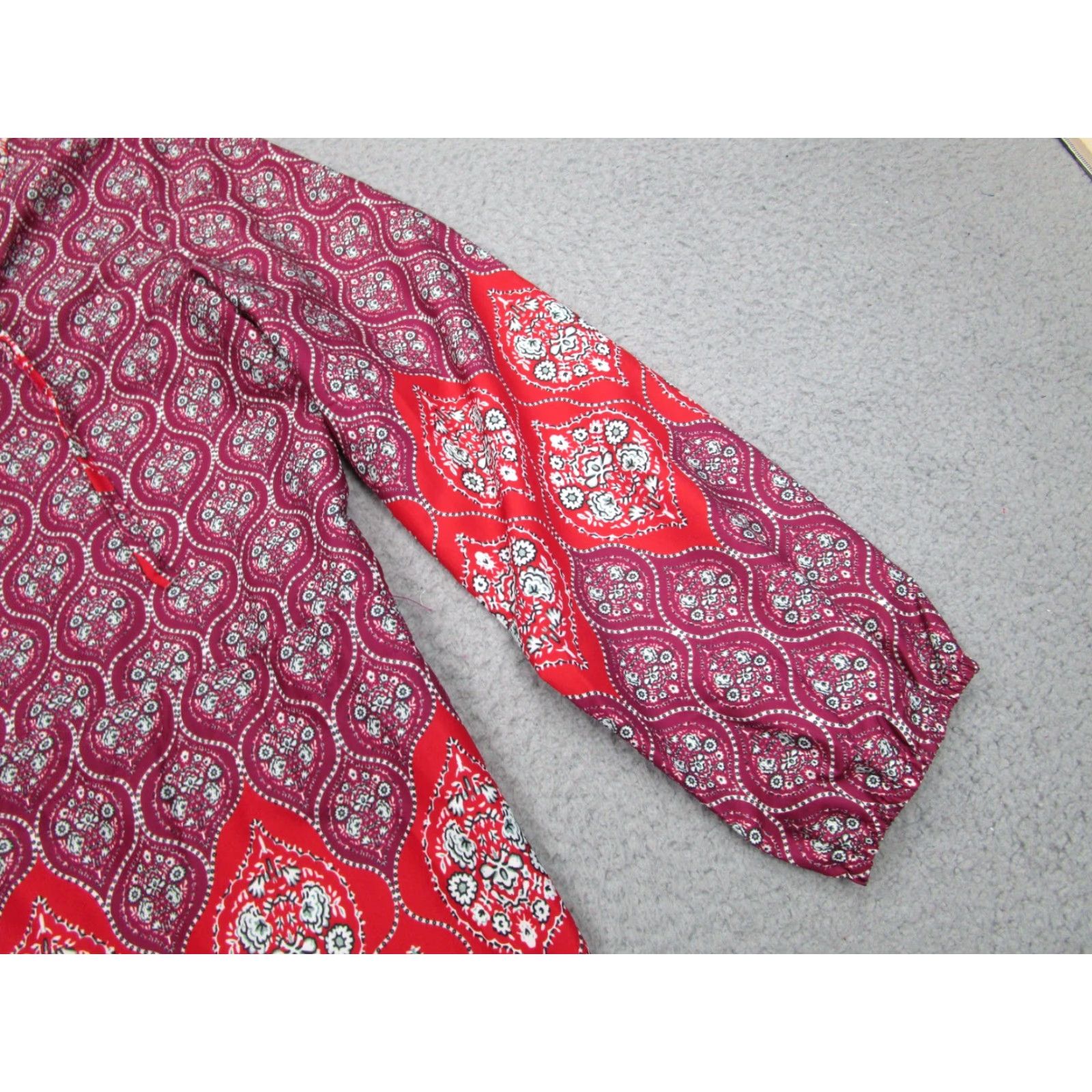 Vintage Rubys Botique Shirt Womens L Red Tunic Kaftan V-neck Lace Up Ladies L Size L / US 10 / IT 46 - 2 Thumbnail