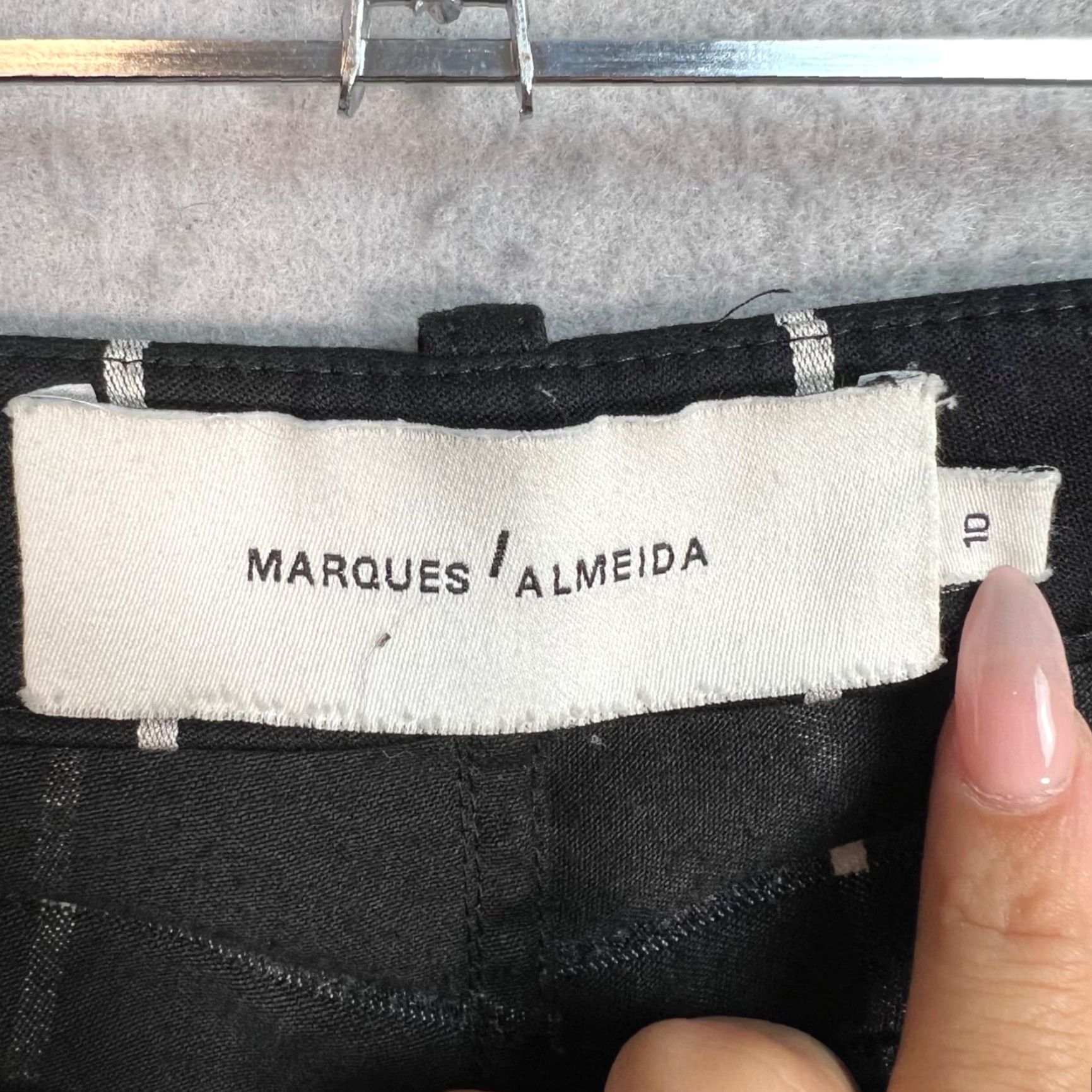 Vintage VINTAGE Marques Almeida Trousers Adult Womens Size 10 Black & White Checkered Pattern Flared Inseam 26in Womens Size ONE SIZE - 3 Thumbnail