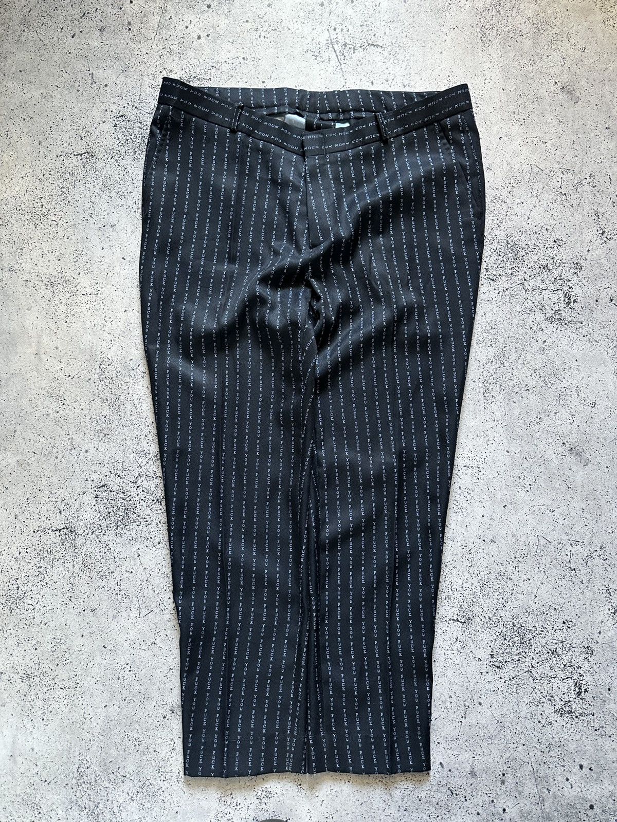 Vintage Rare Pants Monogram Humor Logo Fuckyou Y2K USA Size US 36 / EU 52 - 1 Thumbnail