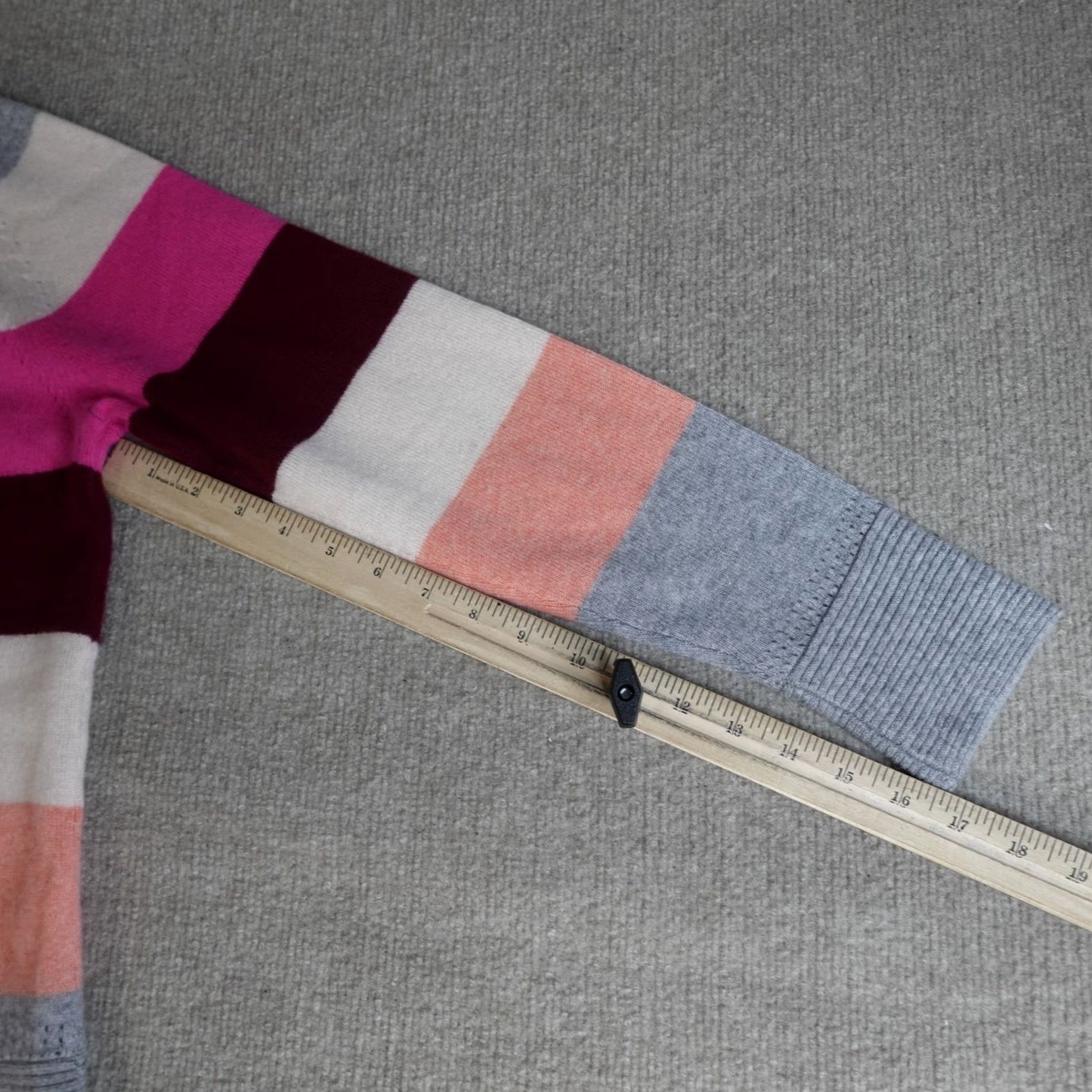 Marine Layer Marine Layer Womens Sweater S Gray 100% Cashmere Raglan Striped Crew Neck Pullover Knit Knitwear Casual Ship Next Business Day Size S / US 4 / IT 40 - 2 Thumbnail