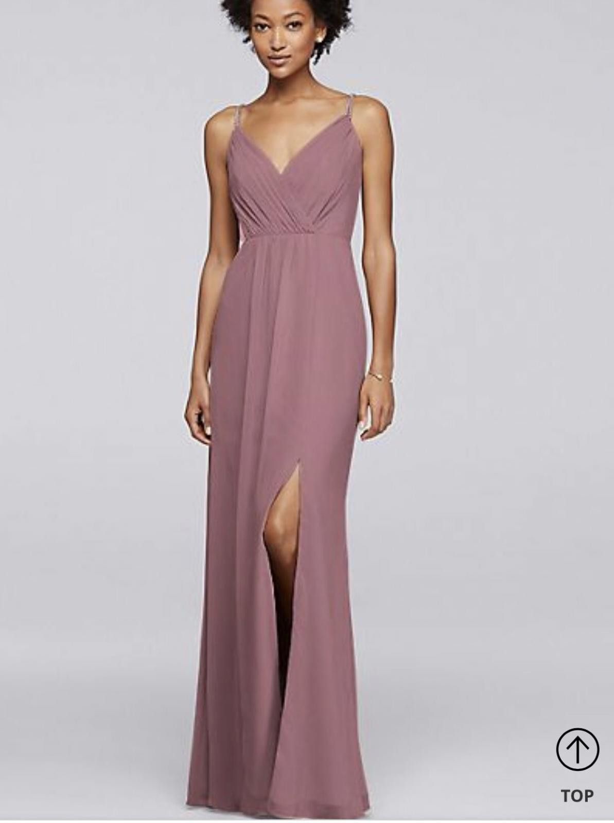 David's Bridal Bridesmaid Dress with Beaded Straps - NWT