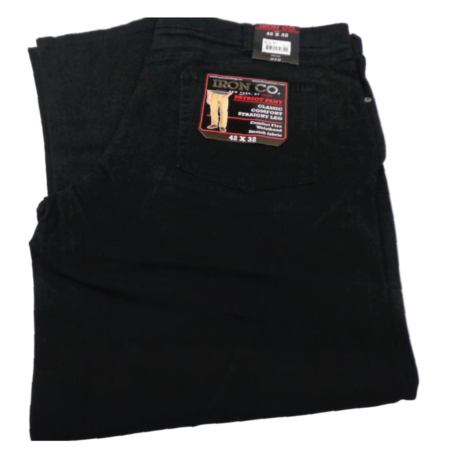 Vintage Iron Co. Men's Patriot Pants Chino Pants Flat Front Straight 42 x 32 Black Modern Comfort Fit Regular Warm Winter Spring Summer Fall Size US 42 / EU 58 - 1 Thumbnail