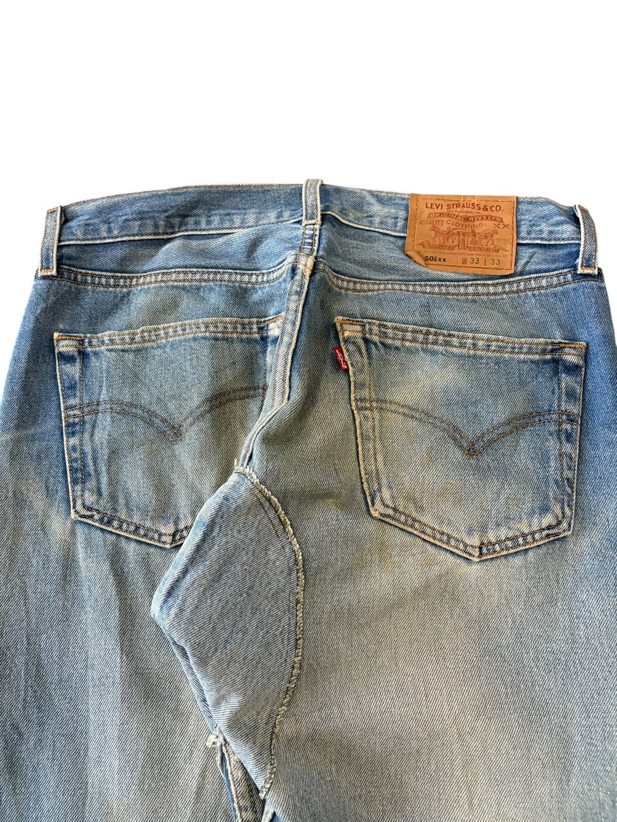 Levi's Vintage 90s Levis 501 Mud Wash Distressed Loose Jeans Size US 32 / EU 48 - 5 Thumbnail