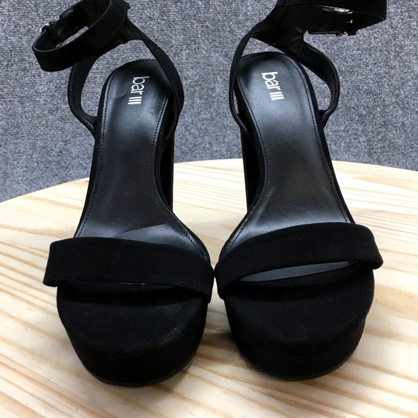 Bar III Bar III Shoes Sandals Womens 9.5 M Ivy Platform Ankle Straps Black Open Toe NEW Size US 10 / IT 40 - 4 Thumbnail