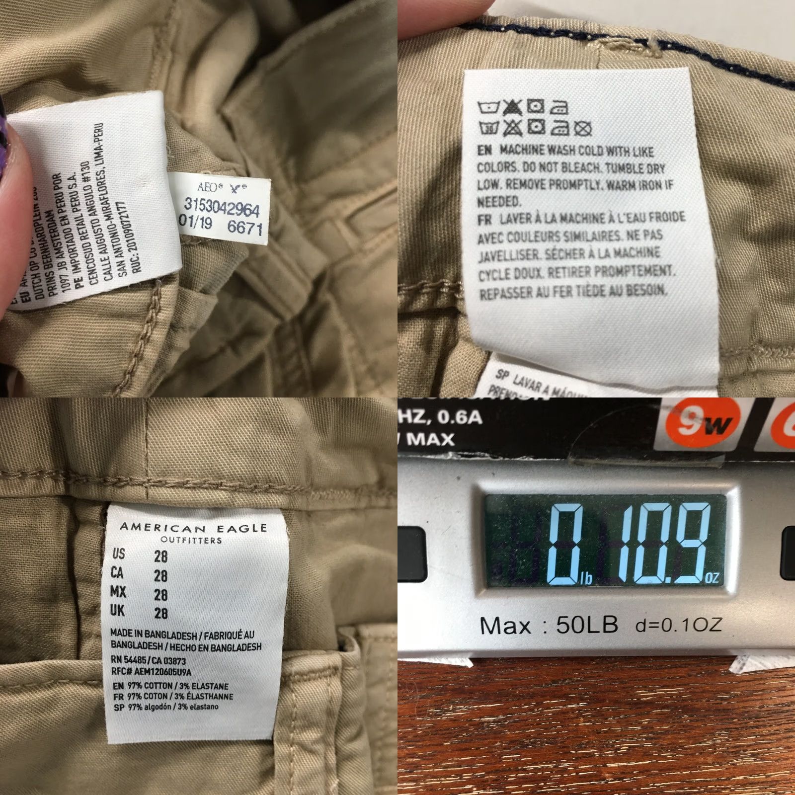 American Eagle Outfitters American Eagle Outfitters Chino Shorts Beige Mens 30x11.5 Mid Rise Casual Size US 28 / EU 44 - 10 Thumbnail