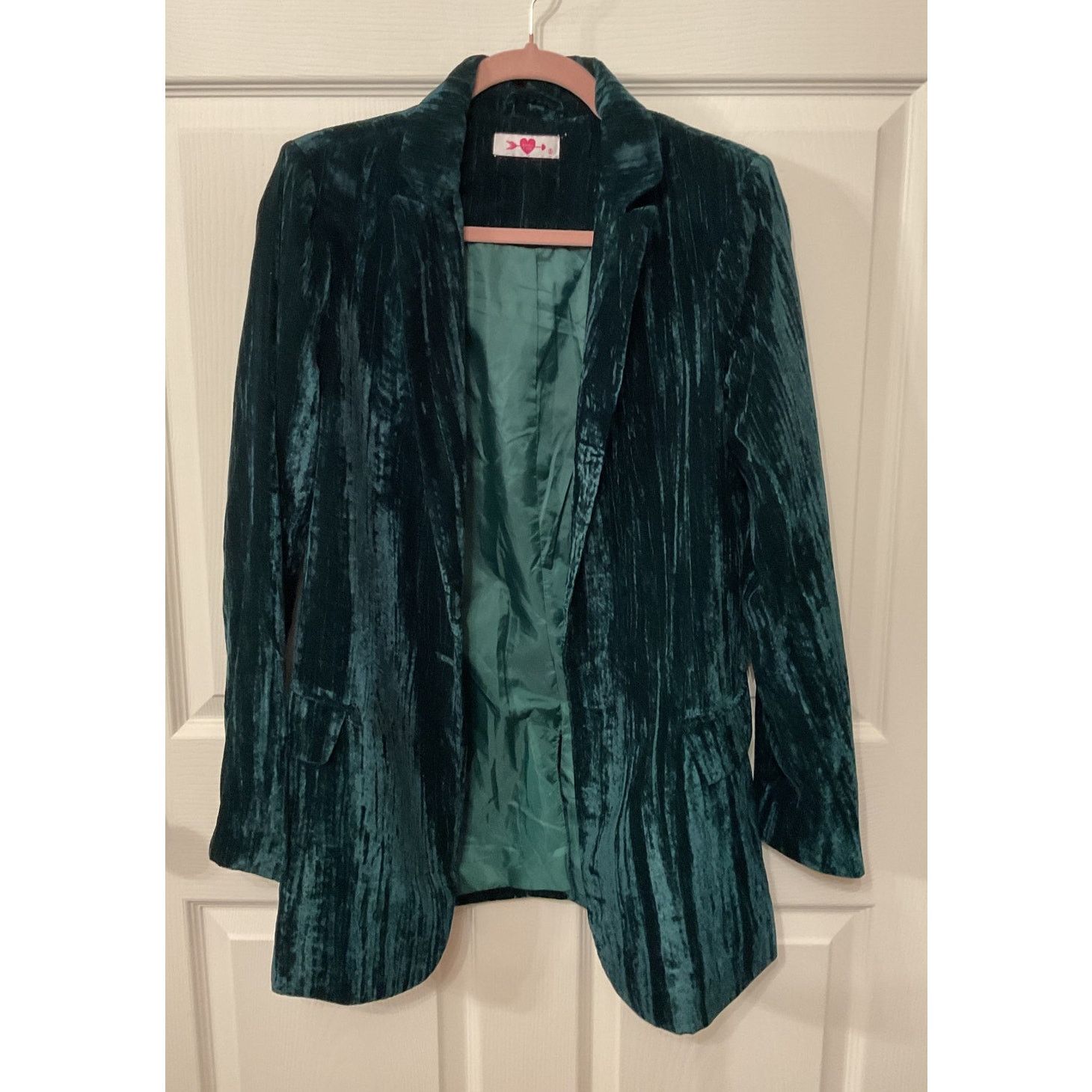 BuddyLove Buddy Love Heff Crushed Velvet Blazer in Dark Forest, size S Size S / US 4 / IT 40 - 2 Thumbnail