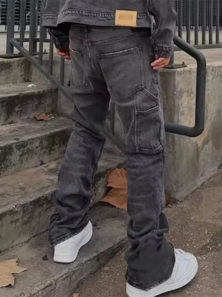 Jean Faded Black Stacked Carpenter Denim - Flare / Zip Hem Size US 30 / EU 46 - 2 Thumbnail