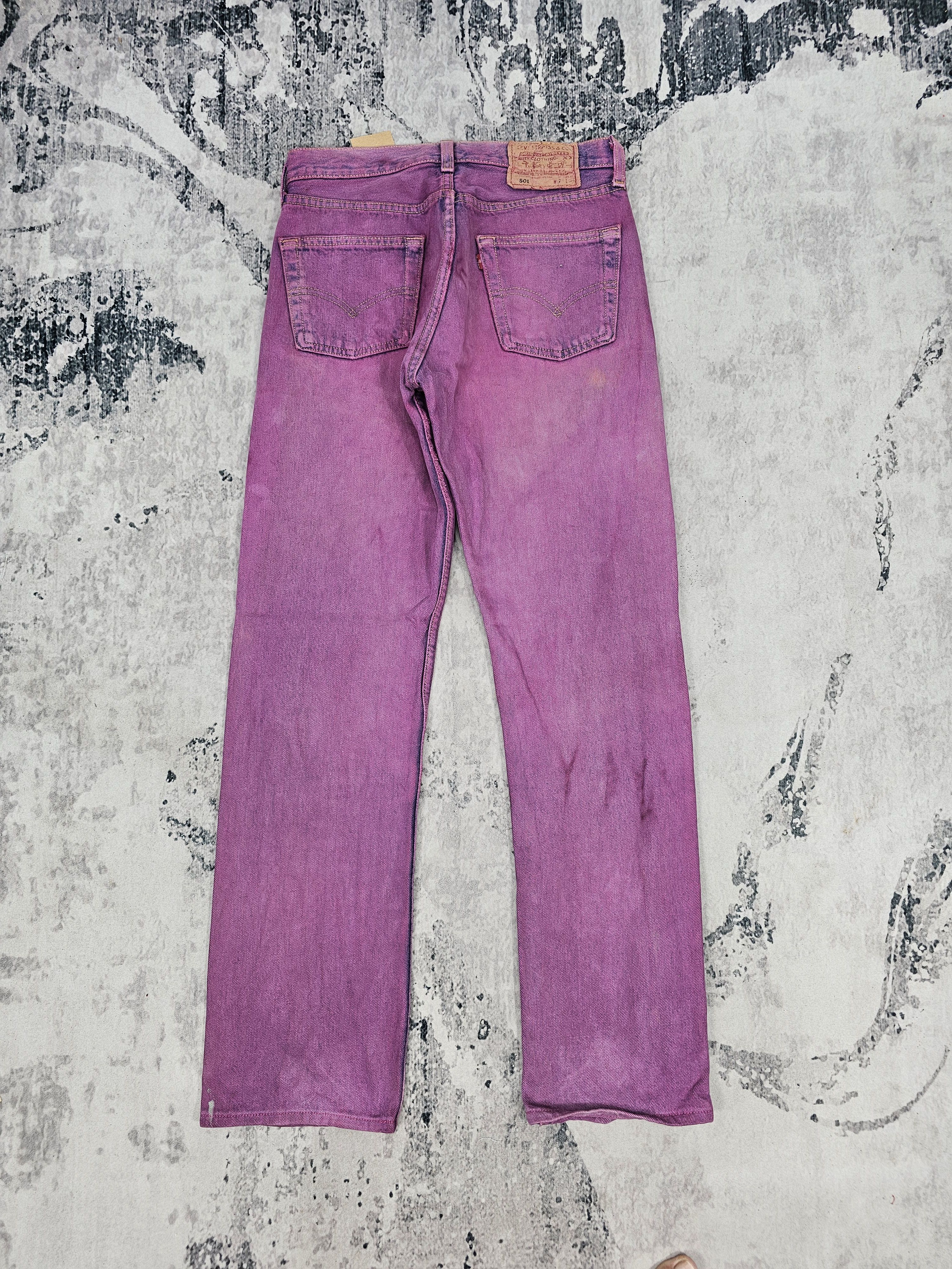 Levi's Vintage Clothing Vtg 90'S LEVIS 501 Purple Faded Stain Jean Made In USA L0511 Size US 28 / EU 44 - 2 Thumbnail