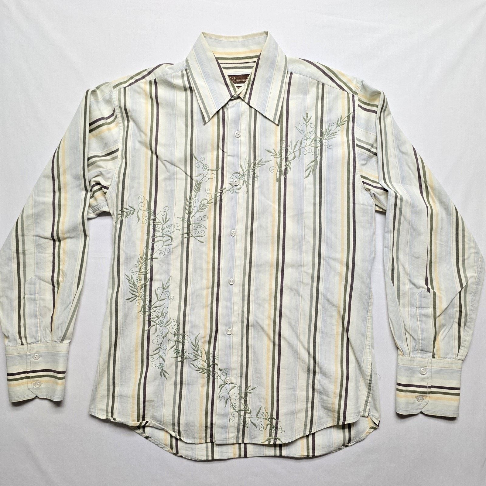 7Diamonds 7 Diamonds Shirt L Striped Embroidered Long Sleeve Button Up Size US L / EU 52-54 / 3 - 1 Thumbnail