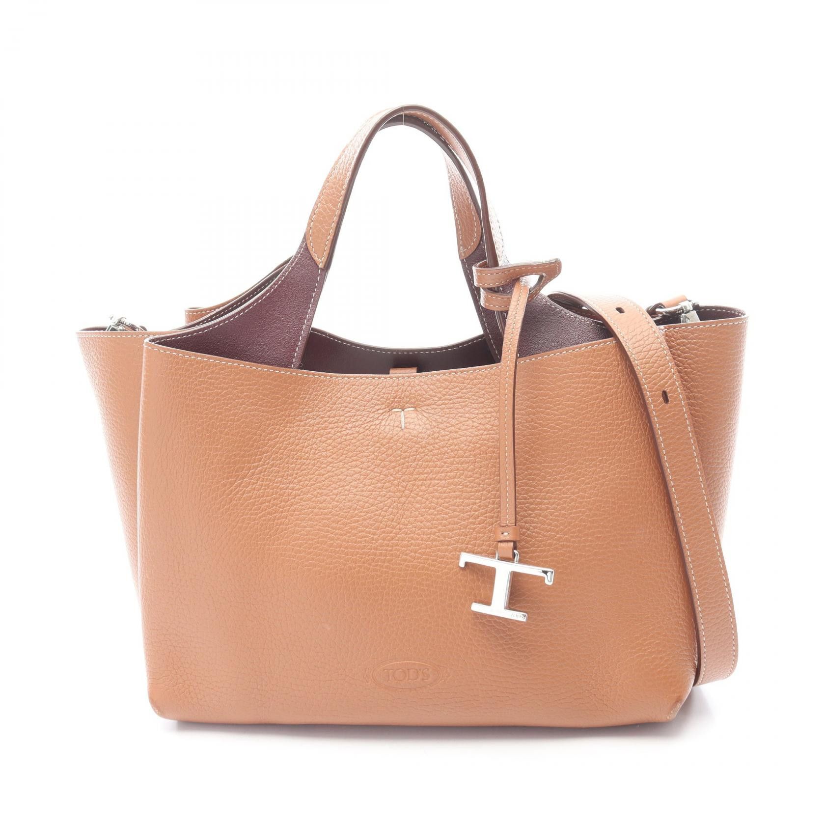 Tod's Tod's TOD'S T Timeless Leather 2way Bag Leather Handbag DUTY FREE for USA Size ONE SIZE - 1 Thumbnail