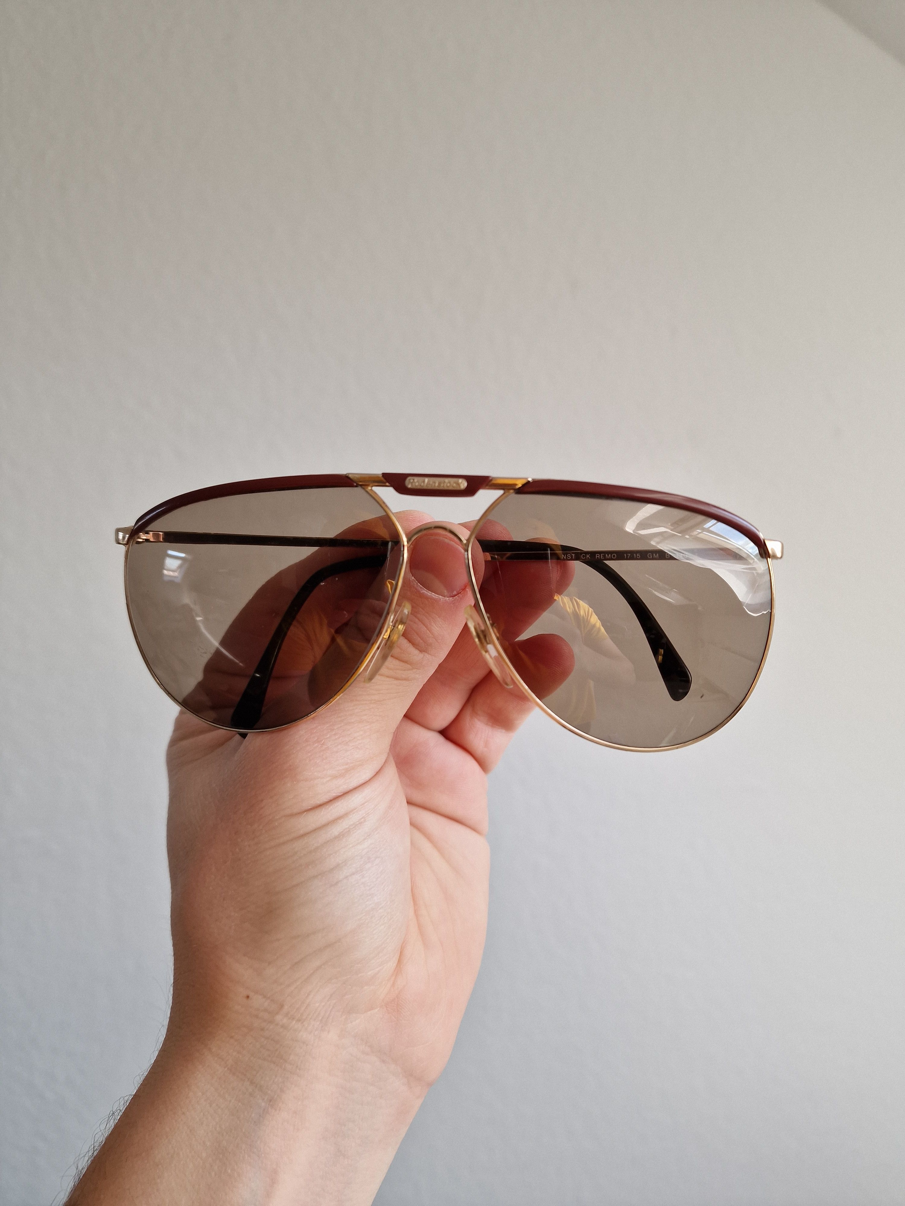 Vintage RODENSTOCK AVIATOR Sunglasses REMO GOLD \ BROWN Lensess USED Size ONE SIZE - 8 Thumbnail