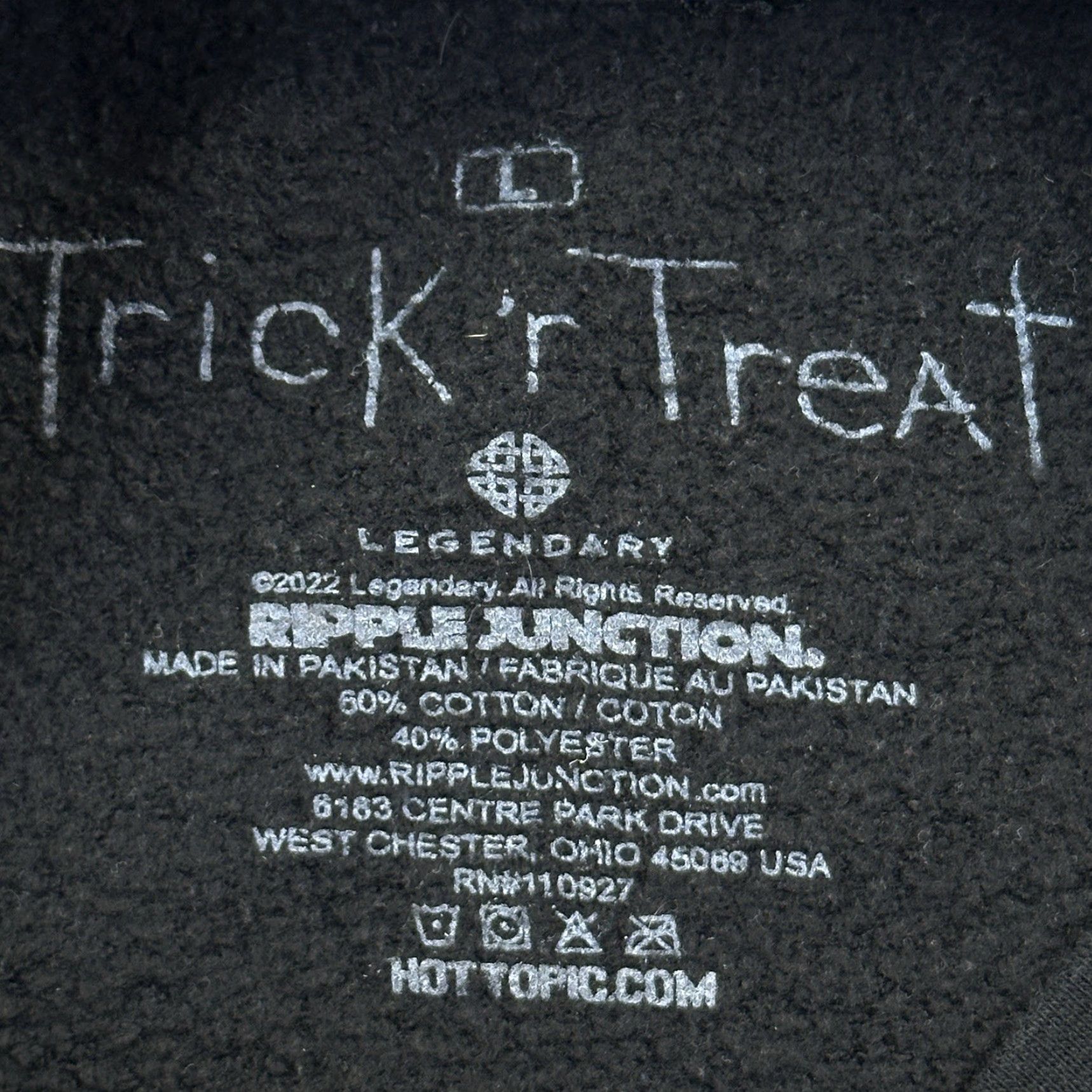 Ripple Junction Trick r Treat Sweatshirt Mens Large Black Sam Horror Halloween Crewneck Pullover Size US L / EU 52-54 / 3 - 4 Thumbnail