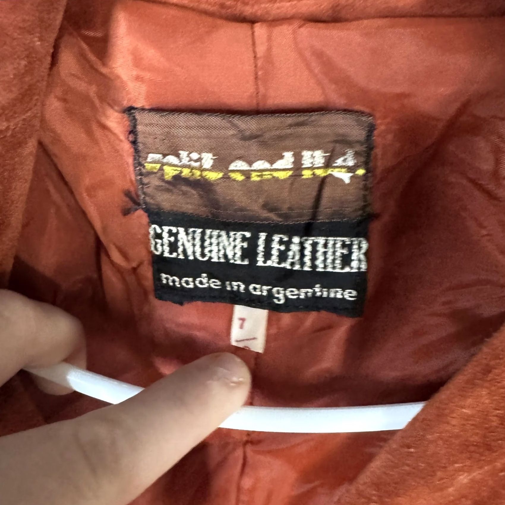 Vintage Split End Ltd Blazer Womens 7/8 Orange Suede Leather Elbow Patch Single Breasted Jacket & Coat Size M / US 6-8 / IT 42-44 - 7 Thumbnail