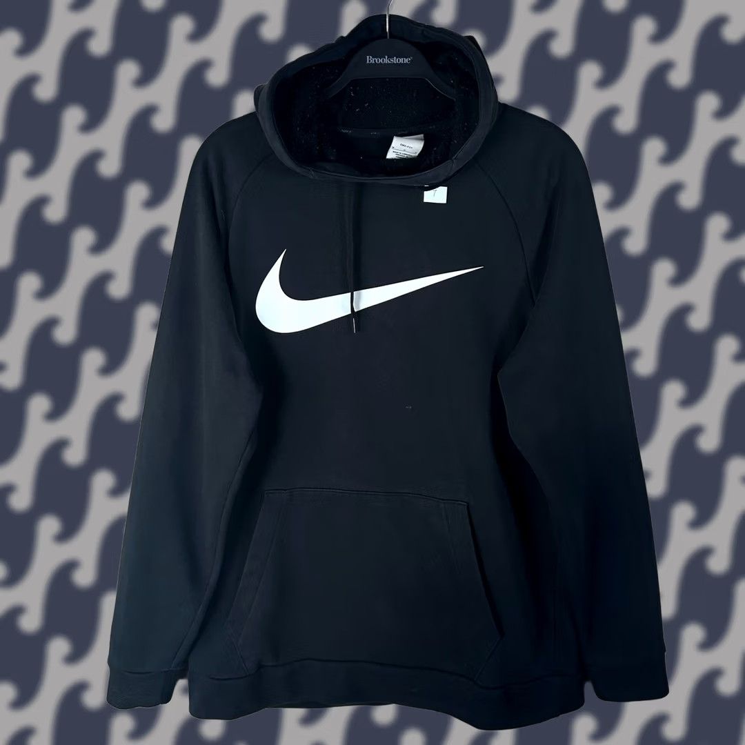 Nike Nike Dri-FIT Pullover Hoodie Black White Oversized Swoosh Mens Medium CU6267-010 Size US M / EU 48-50 / 2 - 1 Thumbnail
