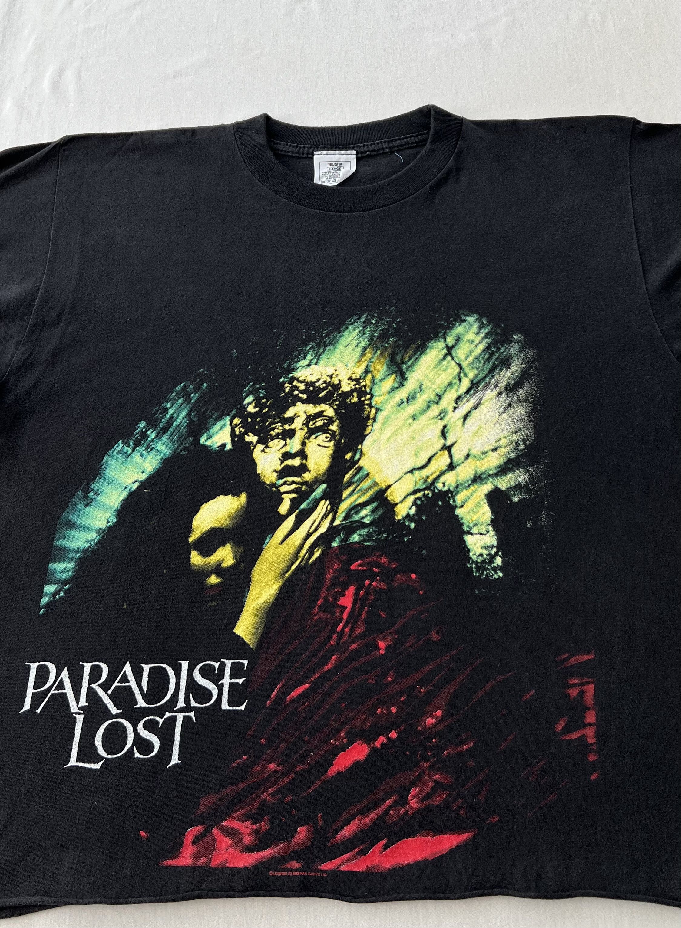 Band Tees Vintage 90s Paradise Lost Icon Cropped Black T-shirt Size US L / EU 52-54 / 3 - 3 Thumbnail