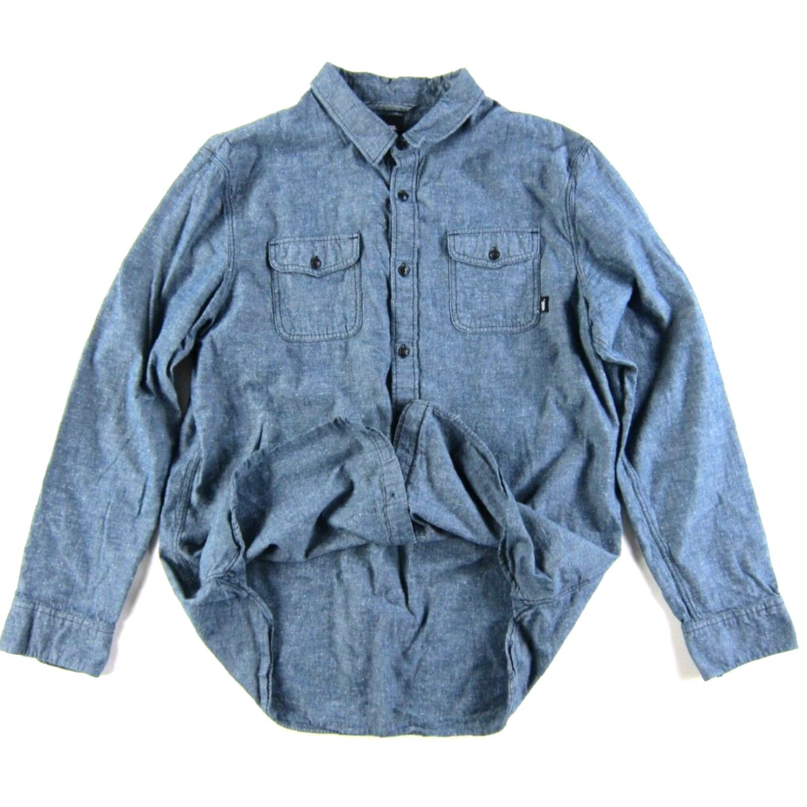 Vans VANS Blue Cotton Linen Button Down Long Sleeve Classic Fit Shirt Men Large Size US L / EU 52-54 / 3 - 5 Thumbnail