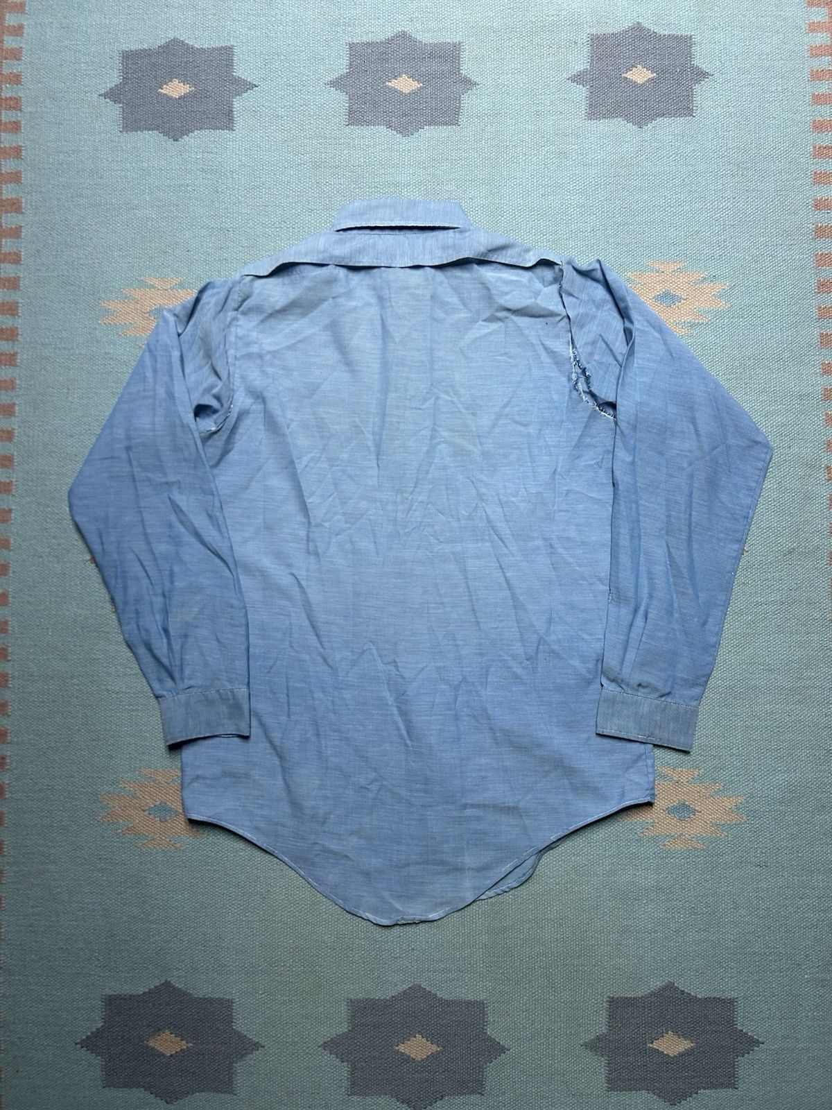 Vintage Vtg 1970s chambray work shirt King Kole distressed AS IS M Size US M / EU 48-50 / 2 - 2 Thumbnail