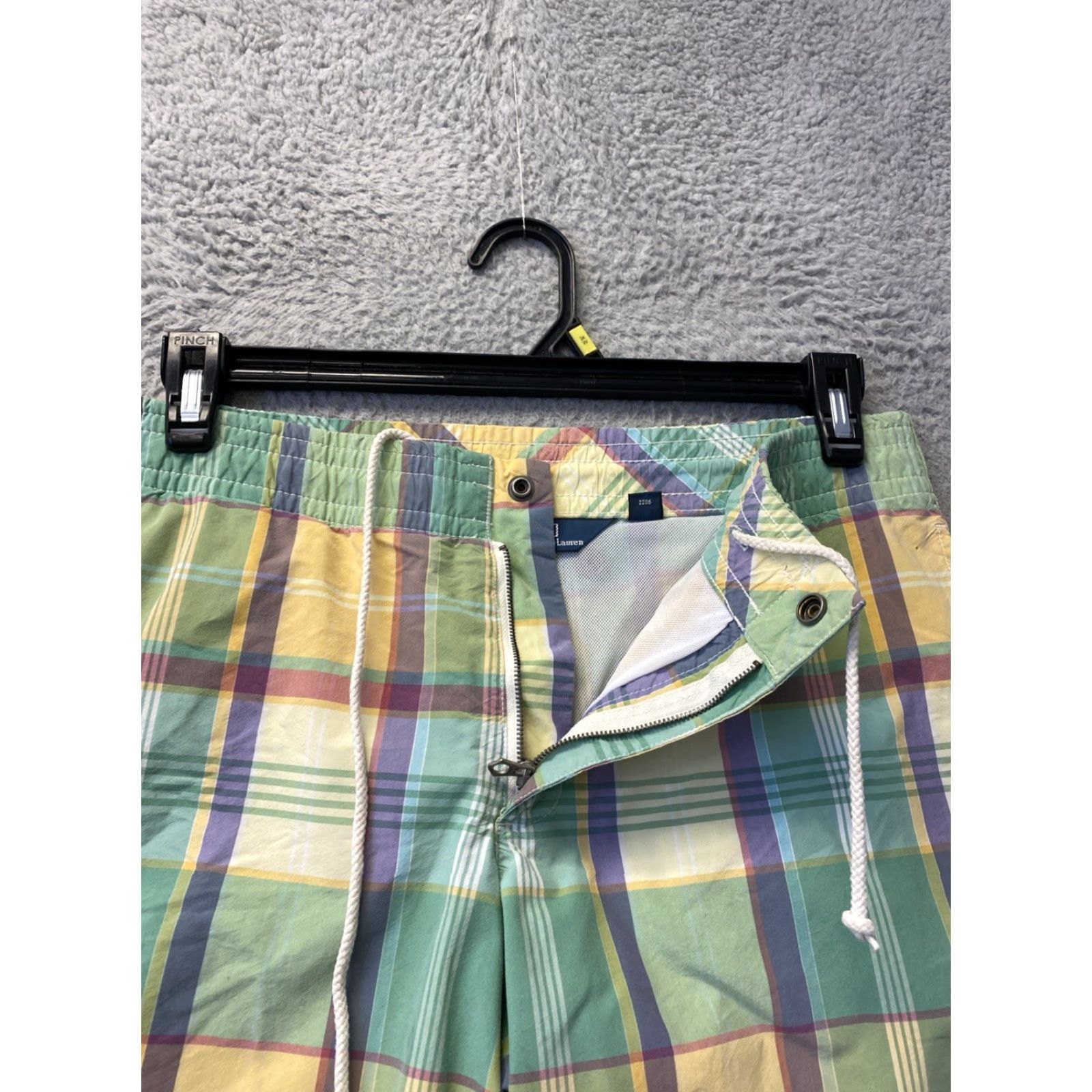 Polo Ralph Lauren Polo Ralph Lauren Swim Trunks Mens Small Madras Plaid Lined Drawstring Back Pocket Quick Dry Beach Preppy Mens Size US S / EU 44-46 / 1 - 3 Thumbnail