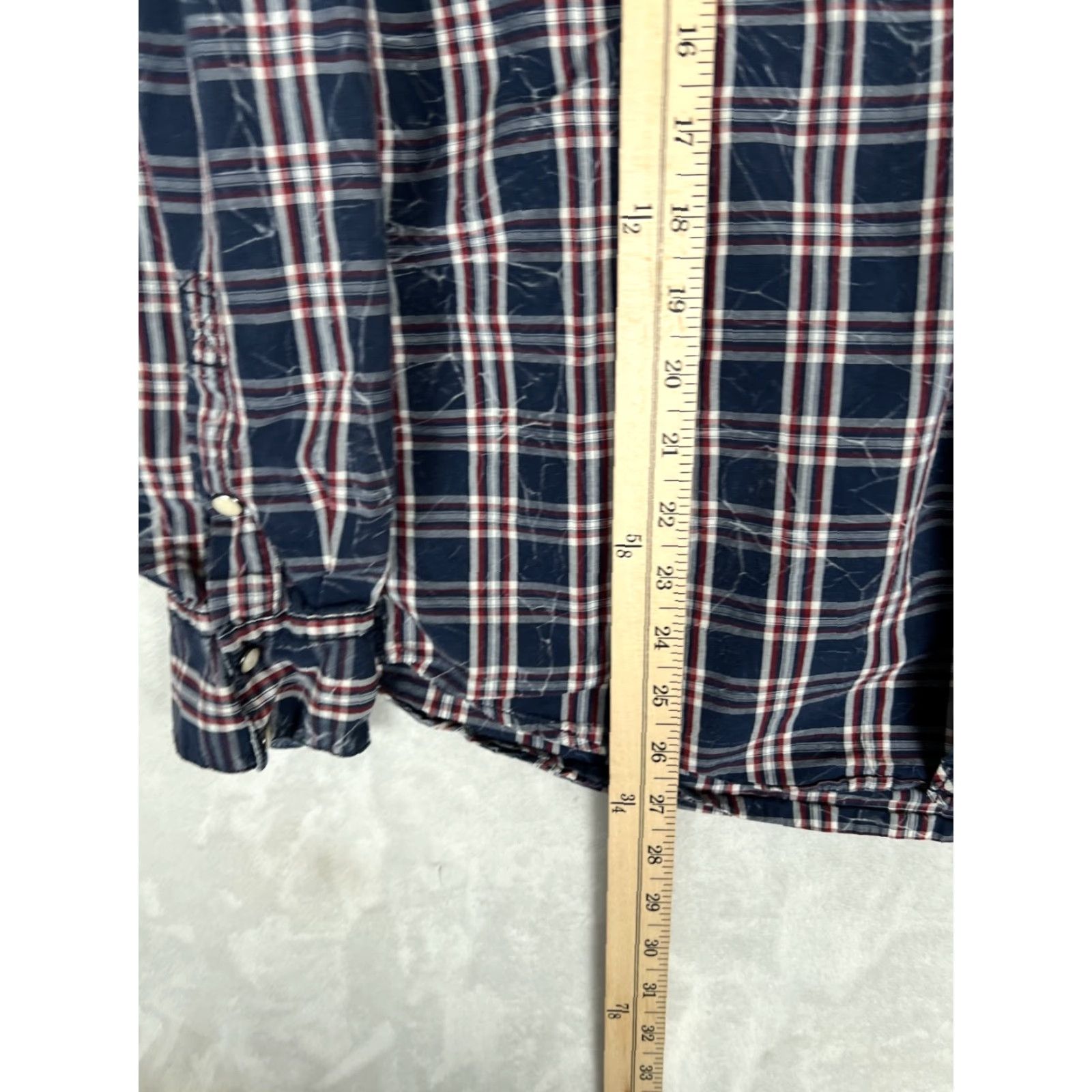 Vintage Moonshine Spirit Shirt Mens Large Blue Plaid Western Snap Front Regular Fit Size US L / EU 52-54 / 3 - 5 Thumbnail