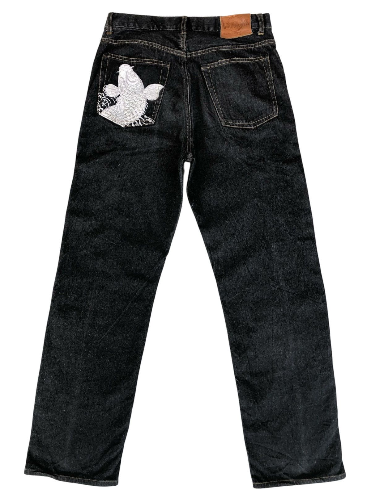 Karakuri Tamashii Karakuri Tamashii Embroidered Jeans Distressed Jeans Size US 33 - 2 Thumbnail