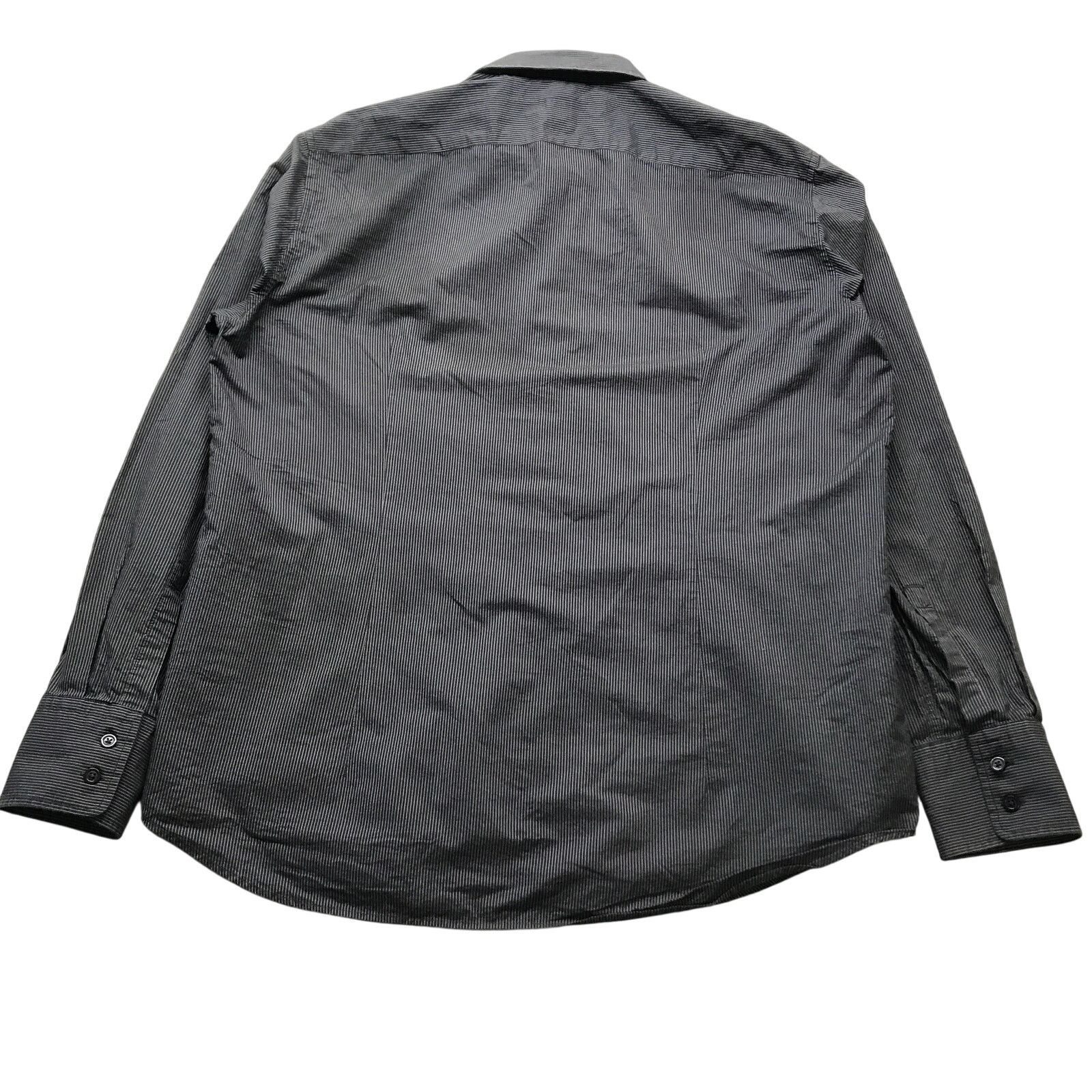 Hugo Boss Boss Hugo Boss Button Up Dress Shirt Men XL Pinstripe Black Size US XL / EU 56 / 4 - 2 Thumbnail