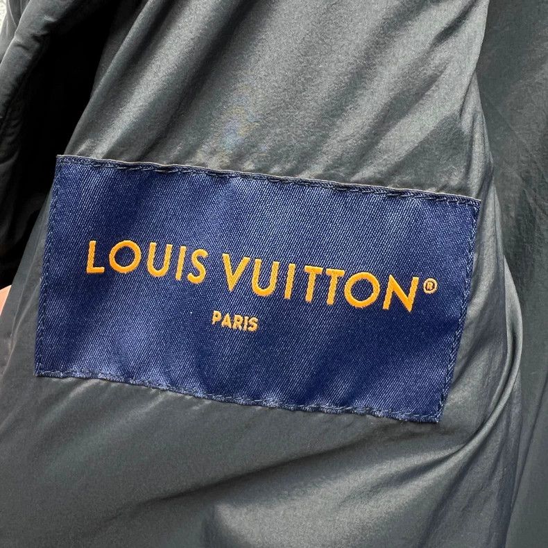 Louis Vuitton LOUIS VUITTON size 56 SS23 Black embossed quilted Logo full Size 54R - 3 Thumbnail