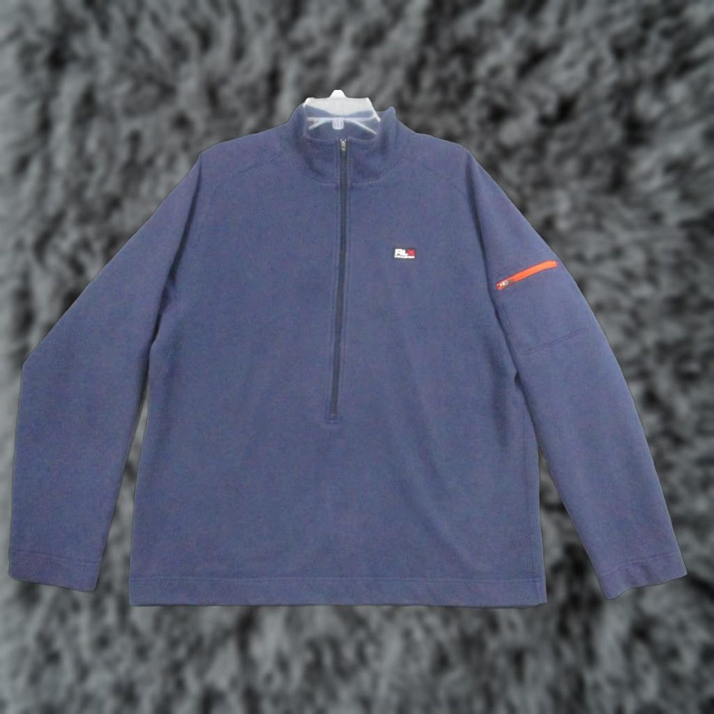 Polo Ralph Lauren Vintage RLX Polo Sport Sweater Mens XL Blue Fleece Quarter Zip Pullover 90s Size US XL / EU 56 / 4 - 1 Thumbnail