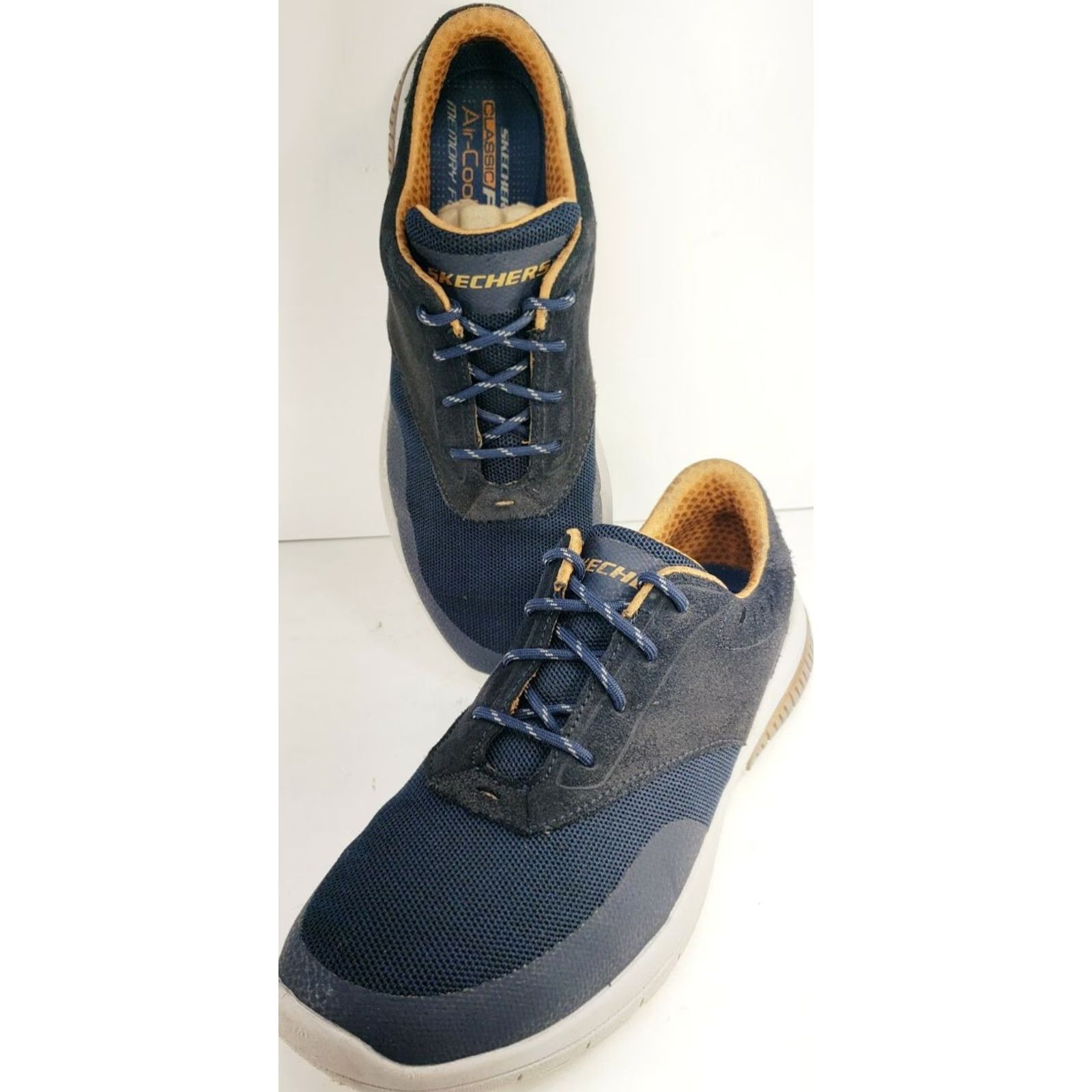 SKECHERS Skechers Relto-Meson Oxford Men's Size 11M Navy Blue Oxford Casual Mens Shoes Wide M Blue Size US 11 / EU 44 - 3 Thumbnail