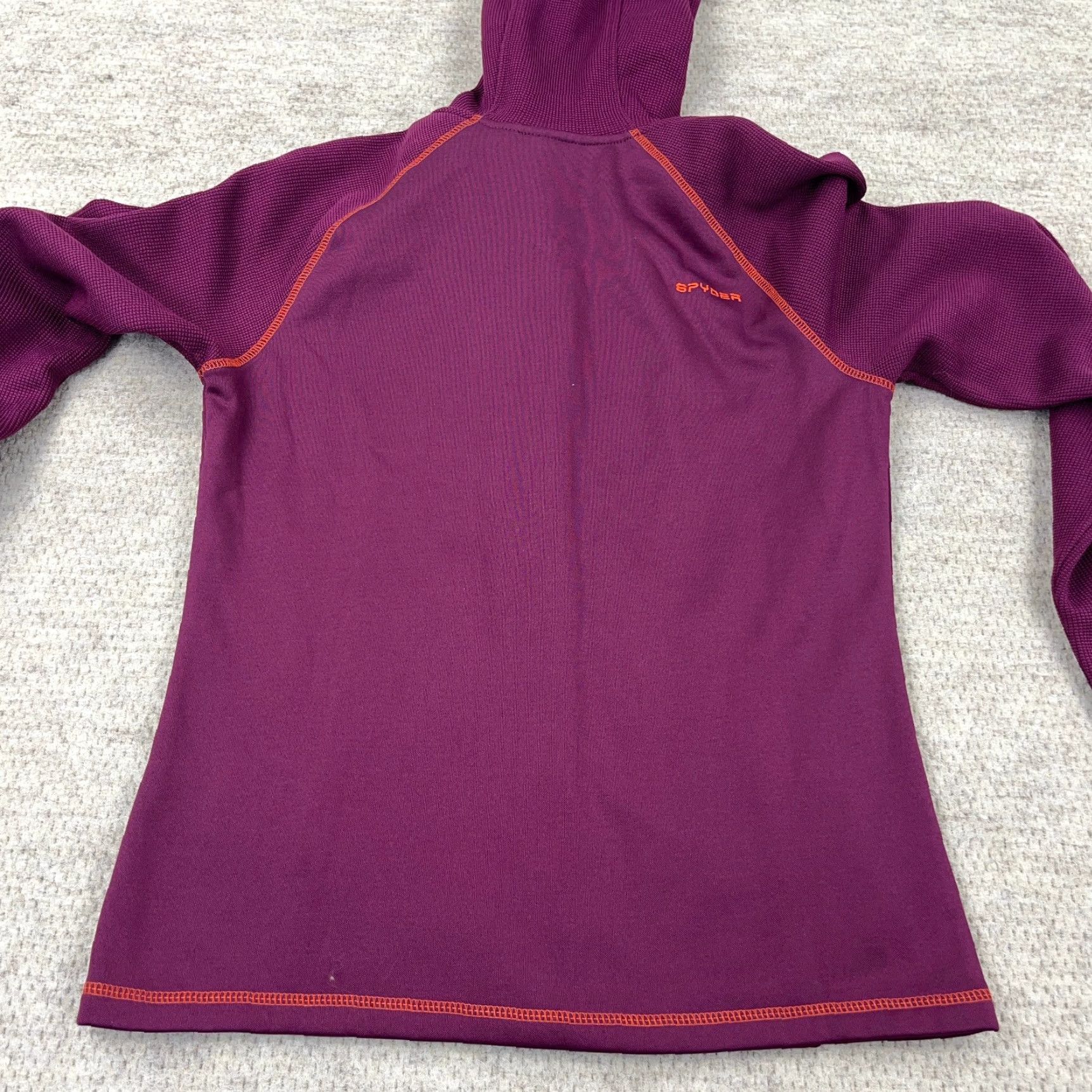 Spyder Spyder Jacket Women L Purple Full Zip Thermal Waffle Knit Hooded Ladies Size L / US 10 / IT 46 - 7 Thumbnail