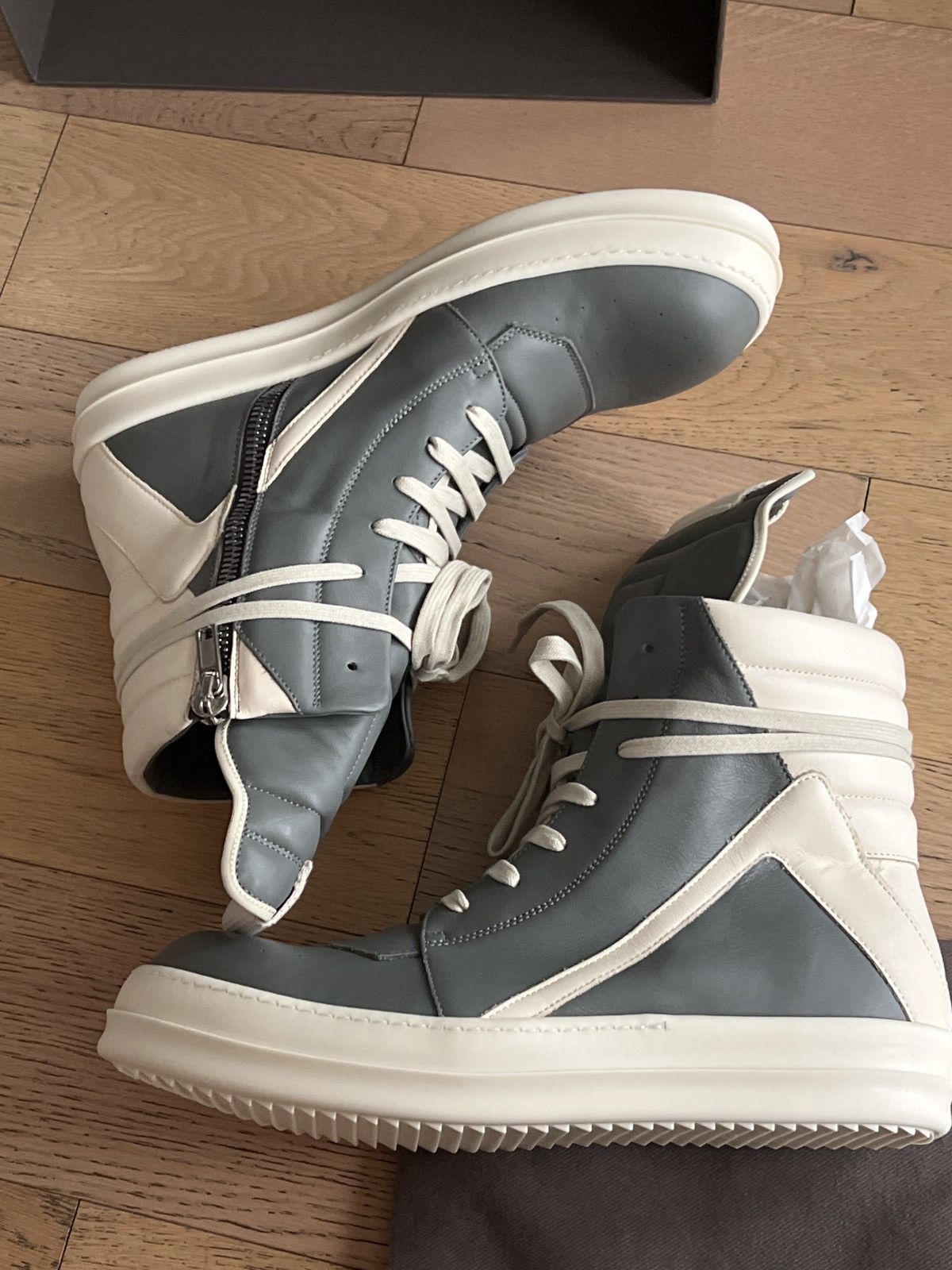 Rick Owens Rick Owens Gray Concordians Geobasket Sneakers Size US 12.5 / EU 45-46 - 2 Thumbnail