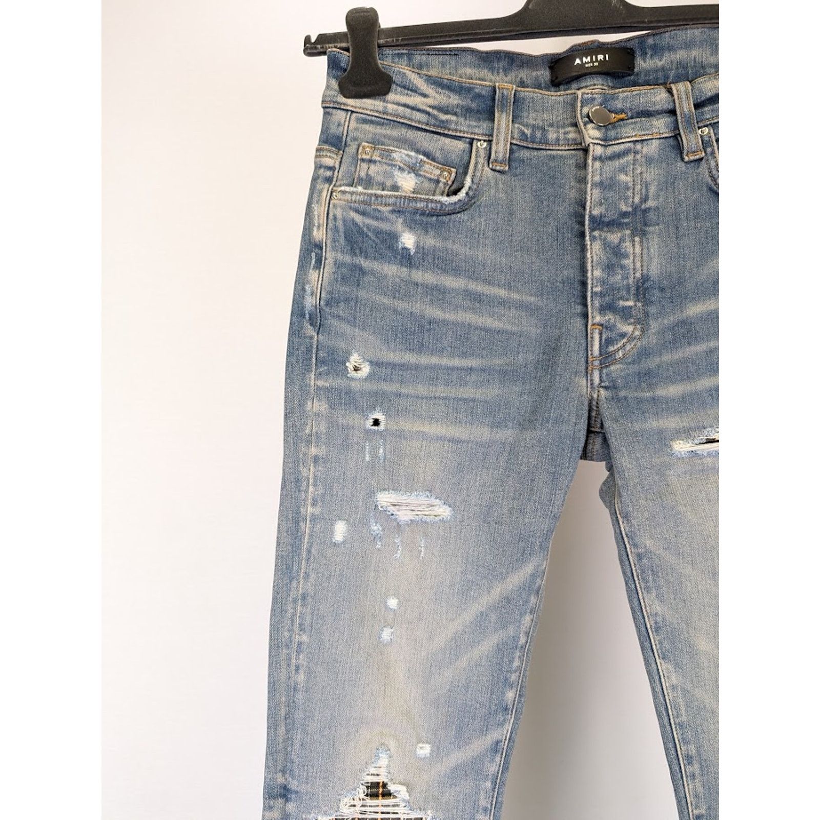 Amiri o1rshd1 MX1 Neon Plaid in Clay Indigo Size US 31 - 8 Thumbnail
