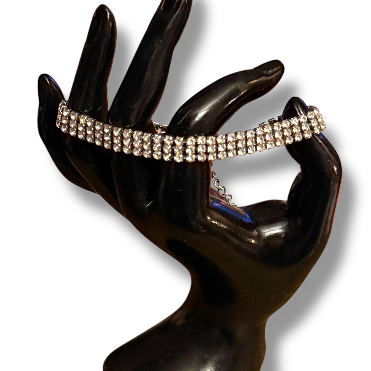 Other Silver tone triple row rhinestone tennis bracelet Size ONE SIZE - 2 Thumbnail