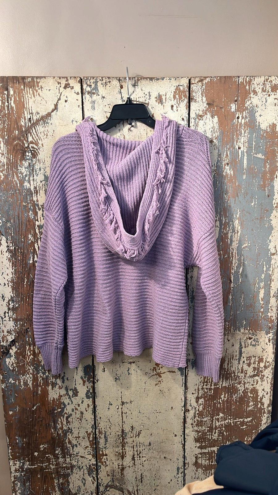 Designer BIBI V Neck Hooded Sweater Fringe Small Long sleeves Size S / US 4 / IT 40 - 3 Thumbnail