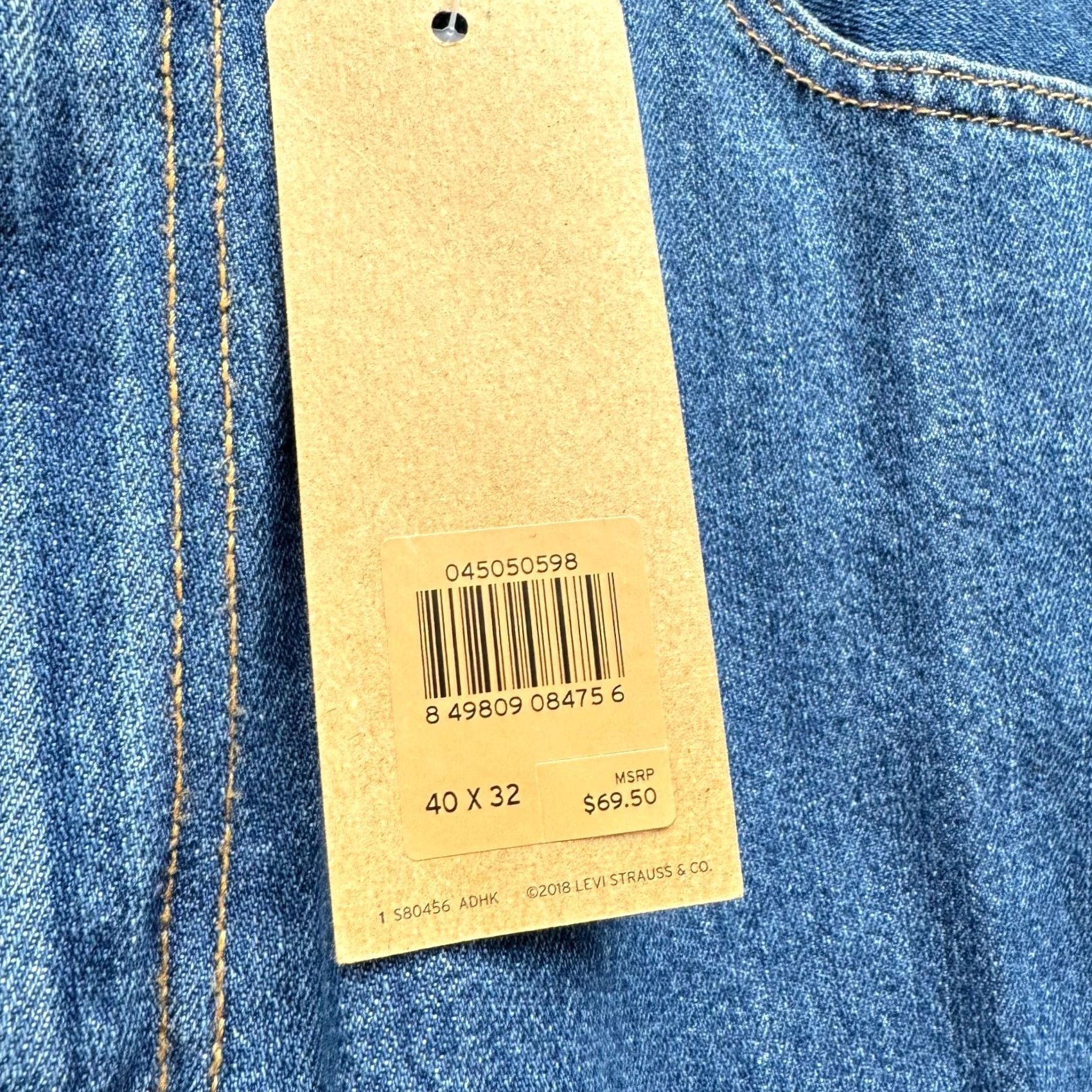 Levi's Levi's 505 Jeans Regular Straight 40x32 Stretch Medium Blue Denim Men Big & Tall Inseam 32 NWT Size US 40 / EU 56 - 5 Thumbnail