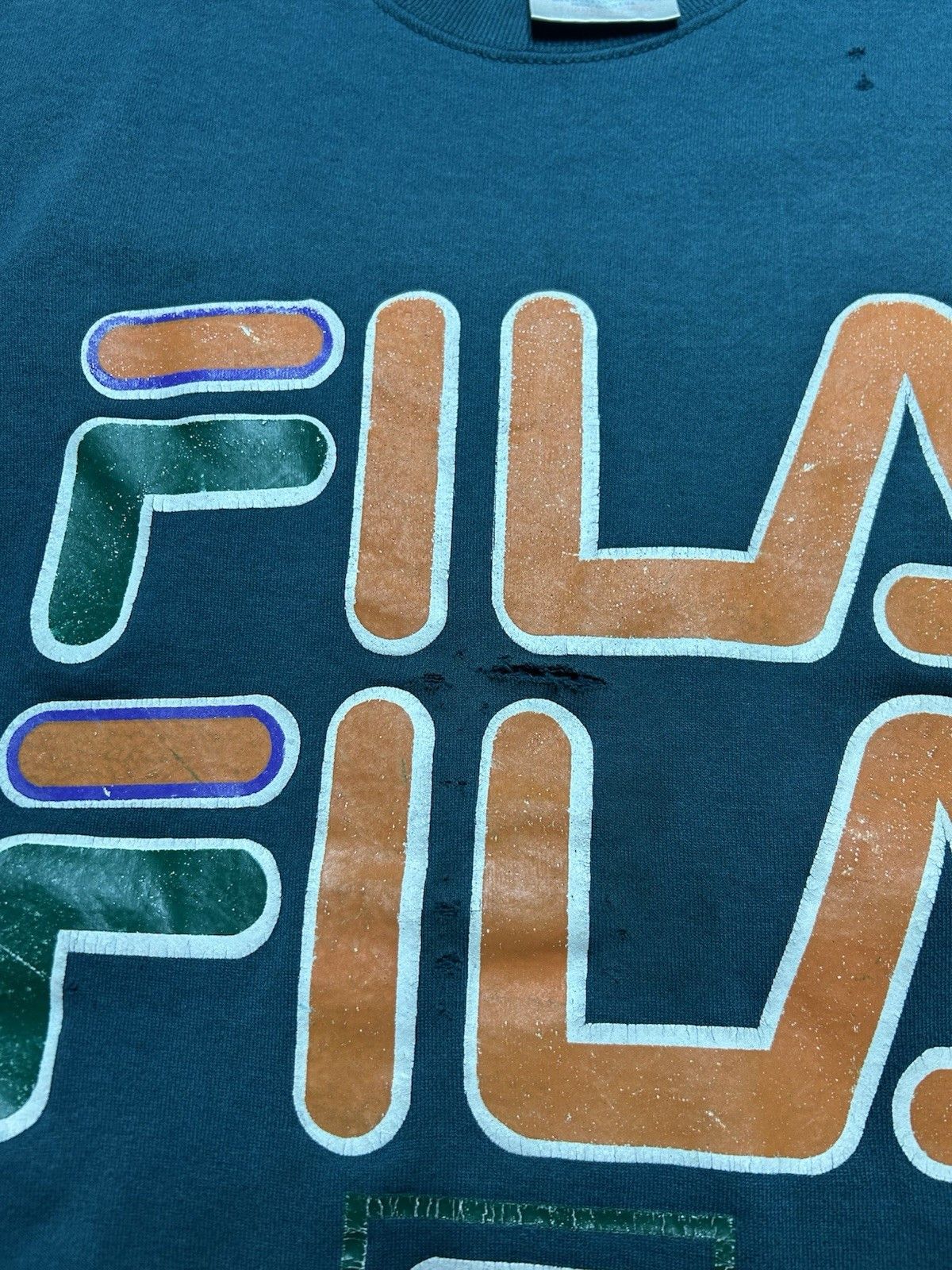 Vintage Vtg 90s sweatshirt Fila graphic boot Hanes distressed XXL Size US XXL / EU 58 / 5 - 6 Thumbnail