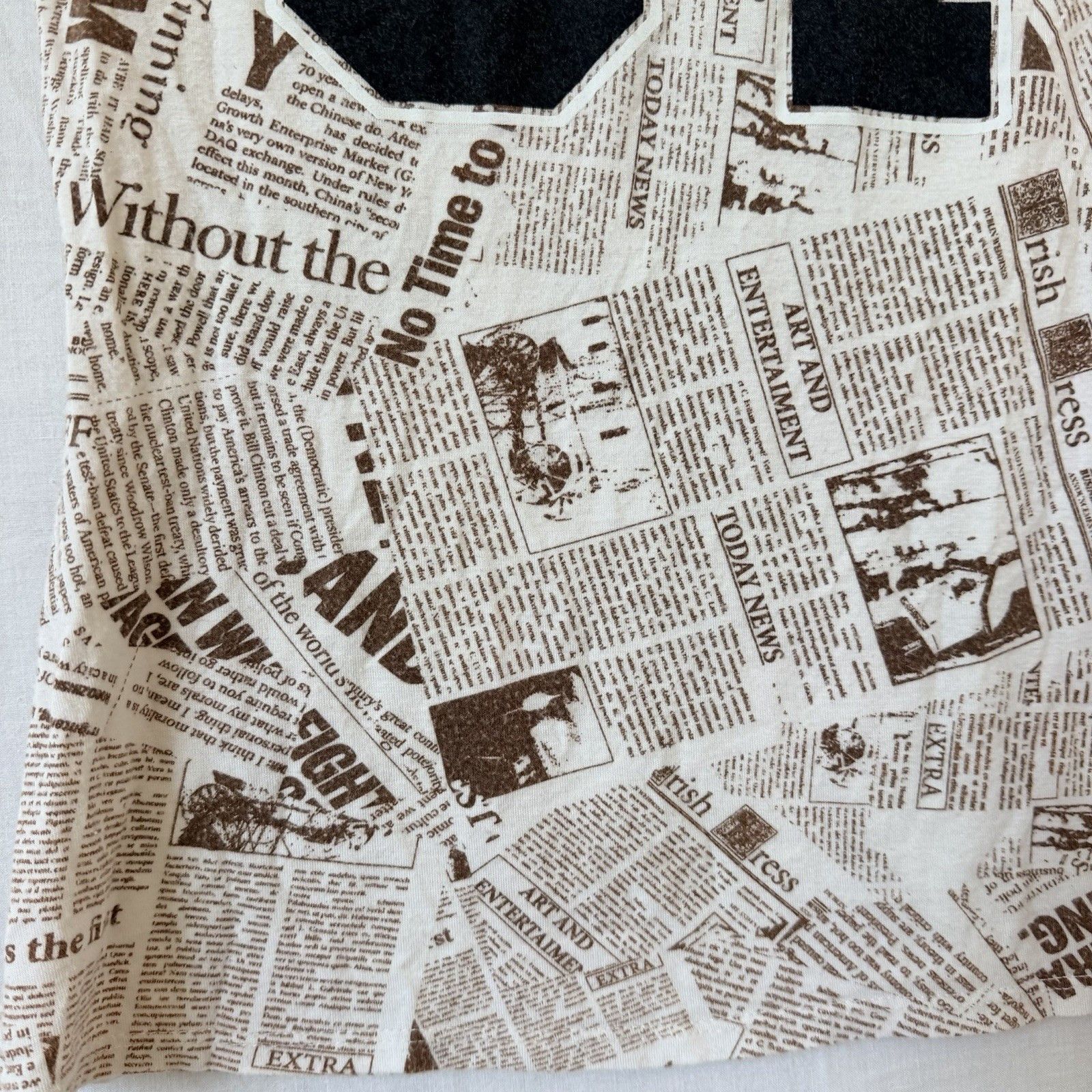Other Ragdoll LA Newspaper Print Tee Shirt 84 Graphic Brown White Size M / US 6-8 / IT 42-44 - 4 Thumbnail